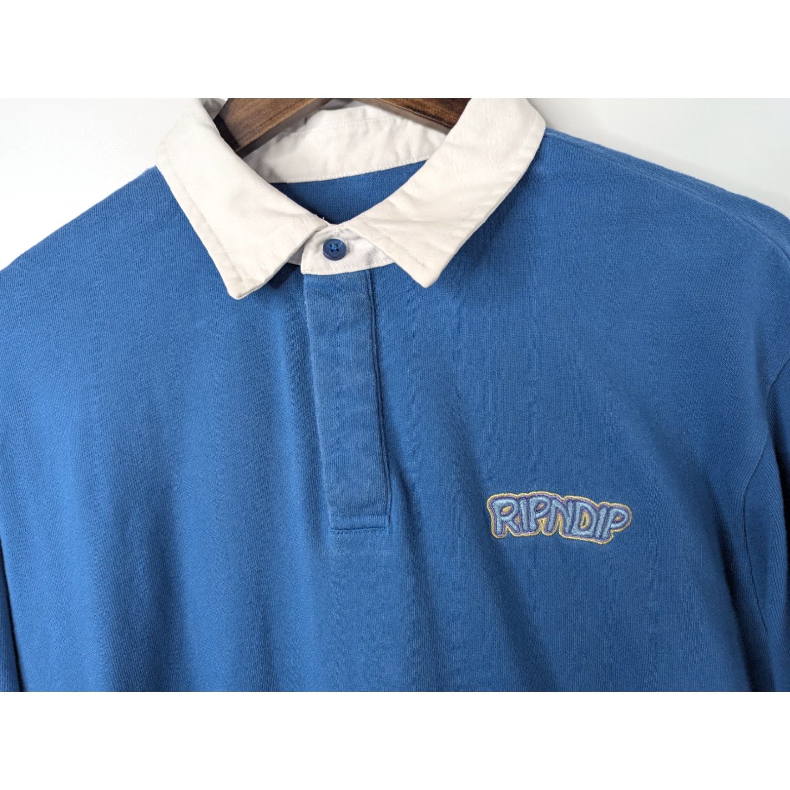 RIPNDIP Ripndip Shirt Polo Blue L/S Embroidered Collared Regular Large Men Size US L / EU 52-54 / 3 - 3 Thumbnail
