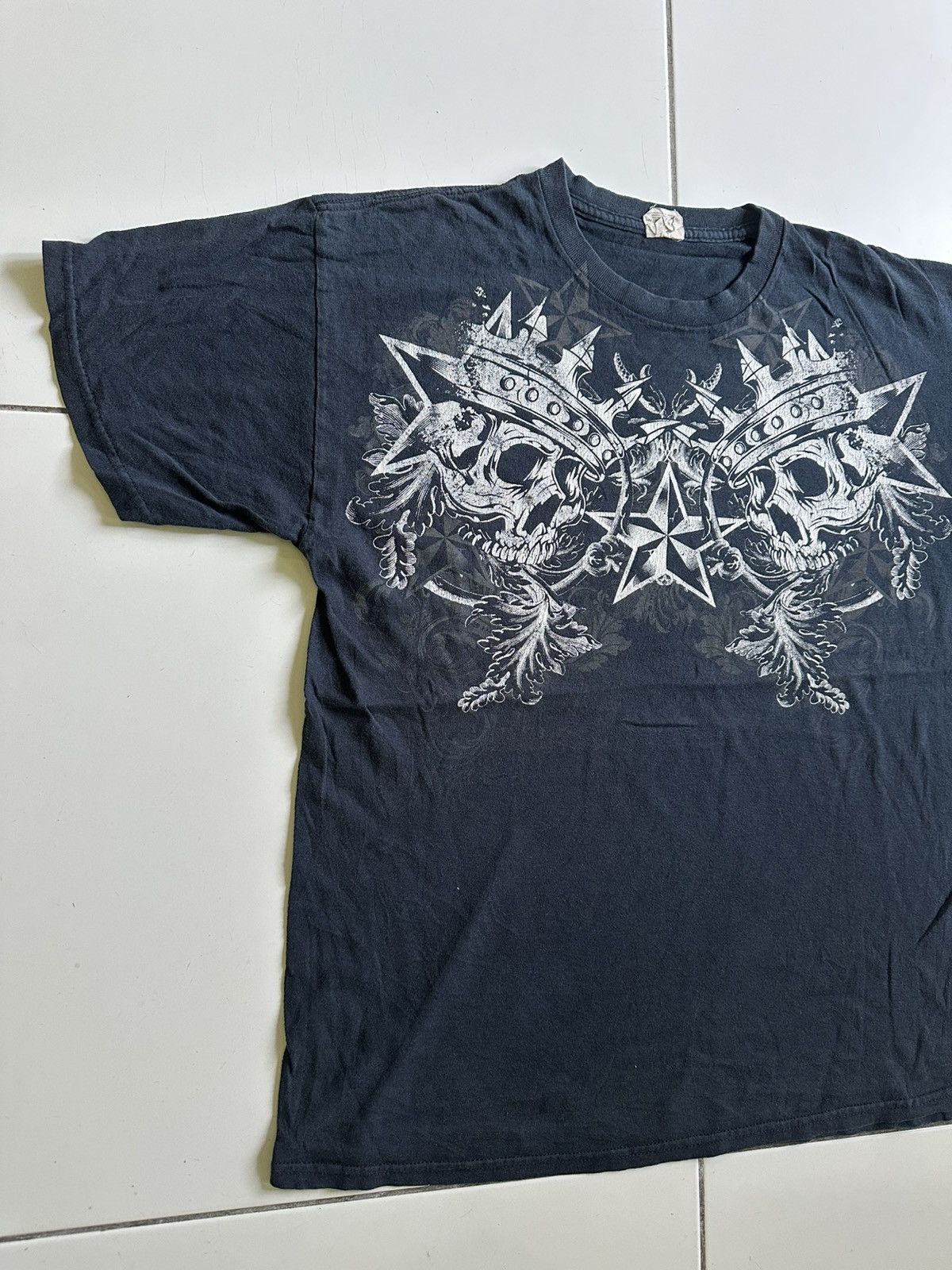 Affliction Vintage skull emo Black shirt Size US L / EU 52-54 / 3 - 2 Thumbnail