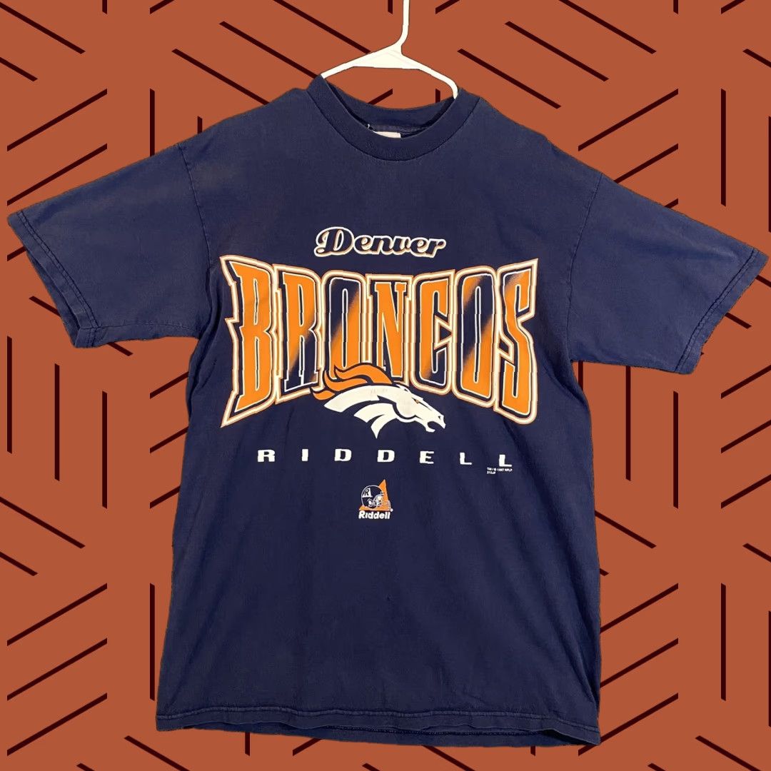 Riddell VINTAGE Denver Broncos Shirt Football 1997 Riddell Made in USA Blue Mens Large T-Shirt Football Fan Gear Mens Large Blue Size US L / EU 52-54 / 3 - 1 Thumbnail