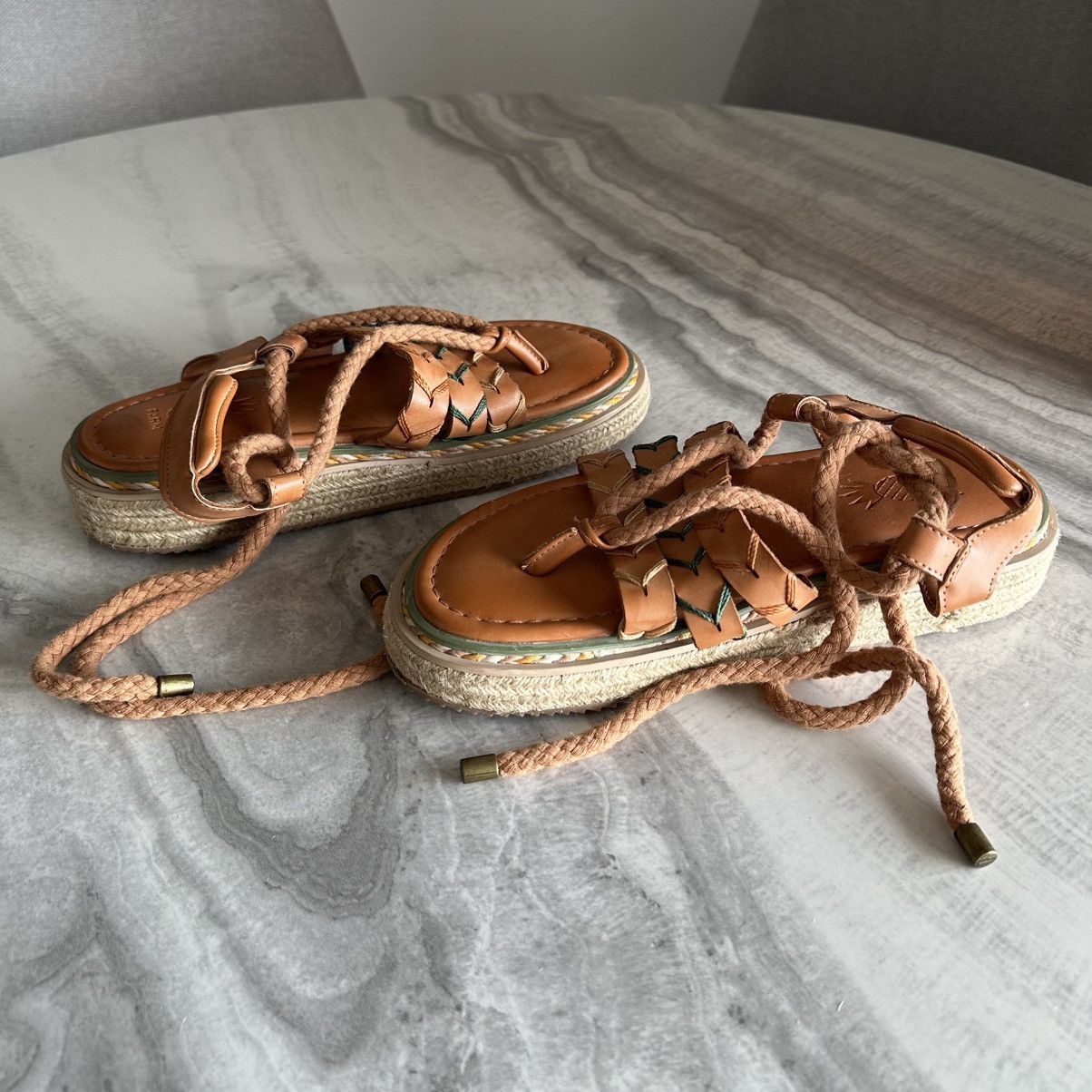 Farm Rio Farm Rio Sand Rope Tie Flatform Sandals Size US 9 / IT 39 - 5 Thumbnail