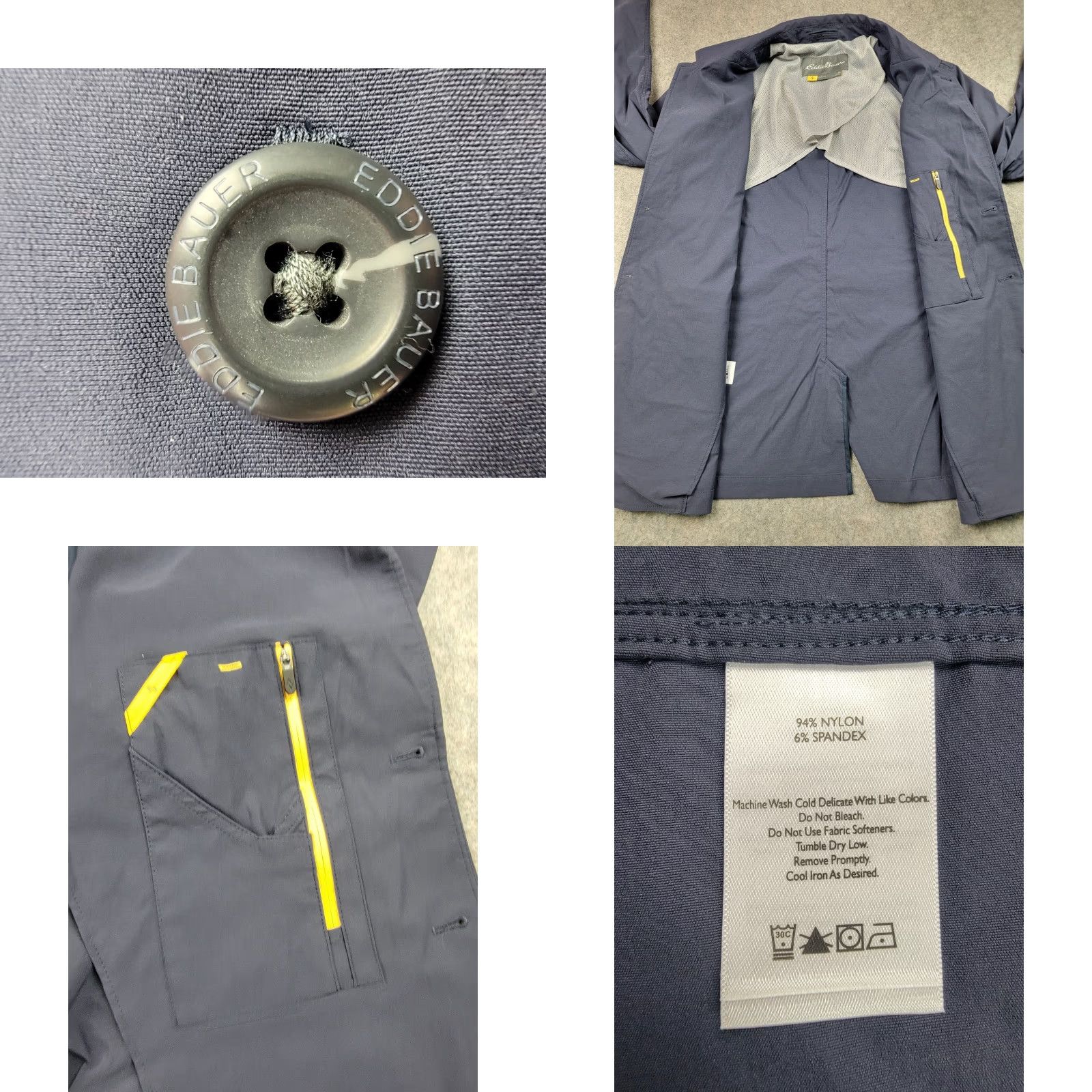Eddie Bauer Eddie Bauer Travex Jacket Mens 44 Blue Button Close Performance Blazer Outdoor Shirt Jacket Windbreaker Size 44R - 8 Thumbnail