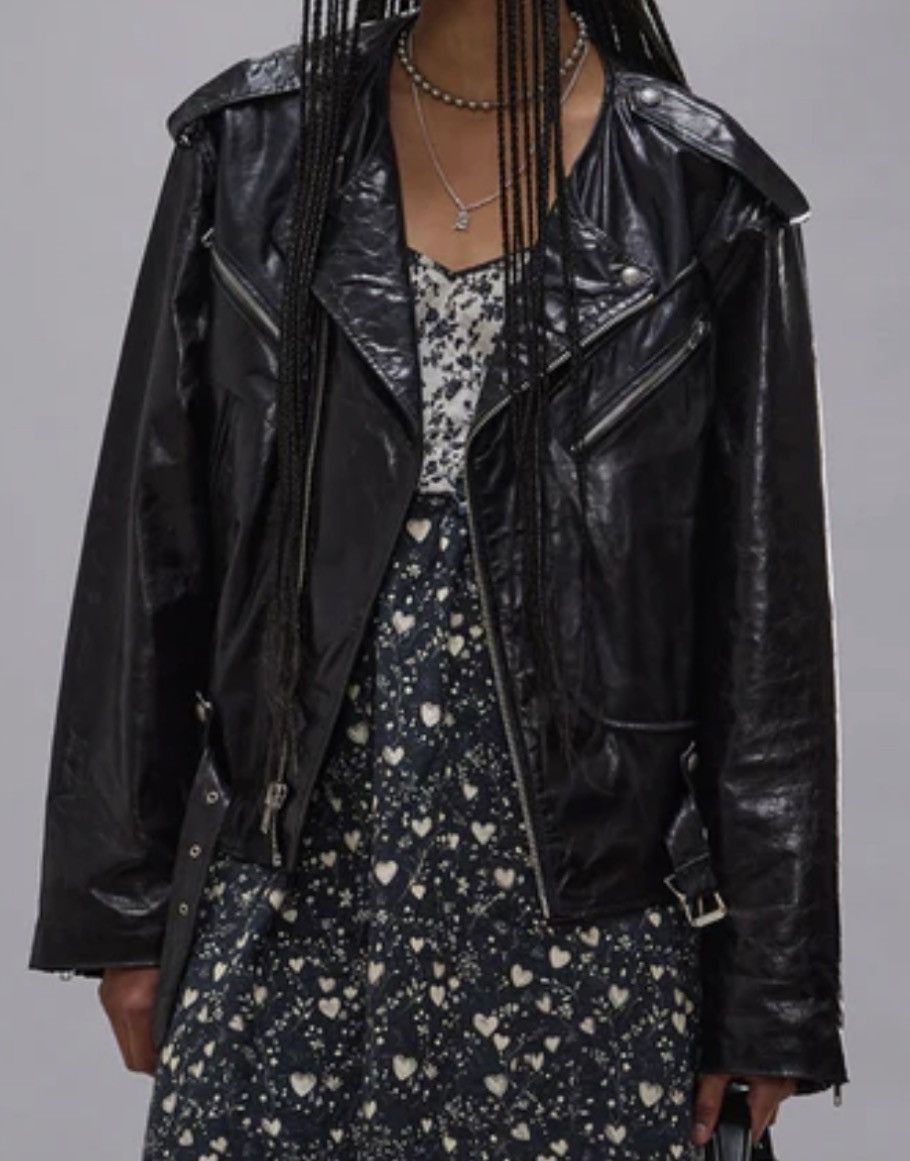 R13 R13 CREWNECK DISTRESSED LEATHER MOTO JACKET - NEW WITH TAGS Size M / US 6-8 / IT 42-44 - 14 Thumbnail