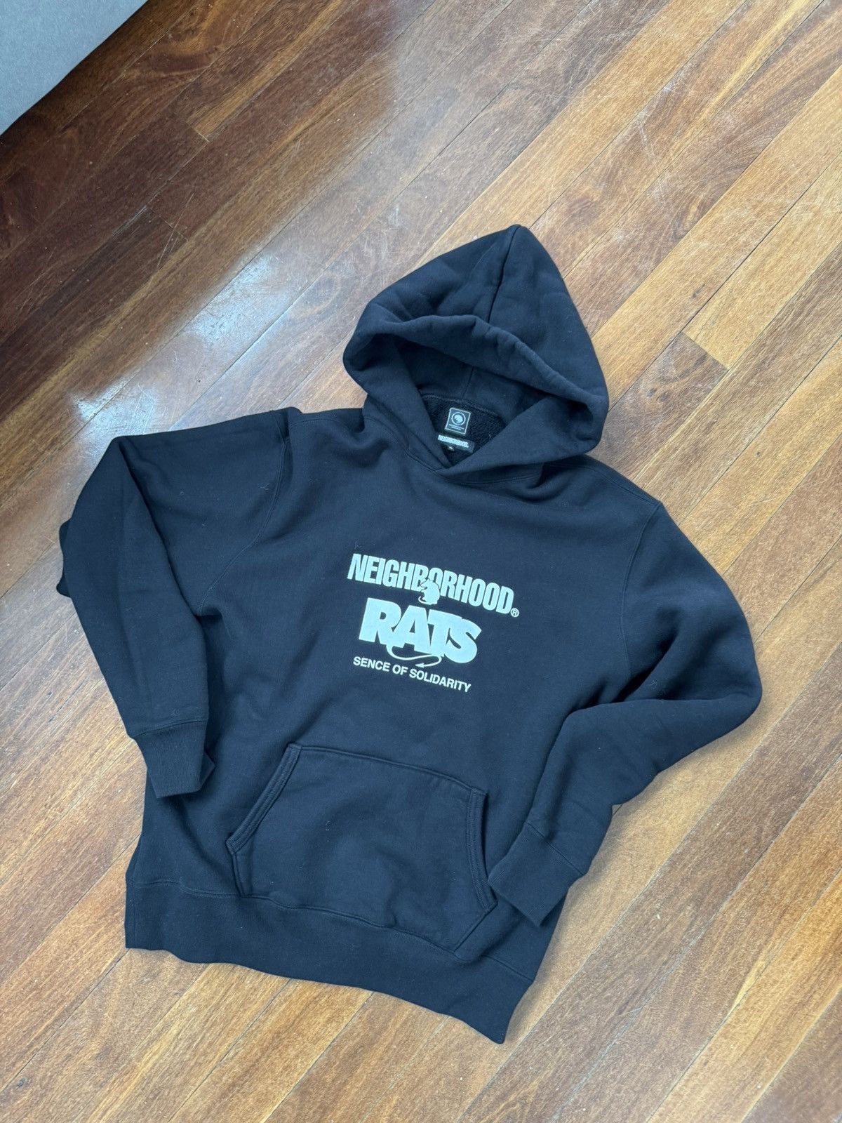Neighborhood Rats x Neighborhood Hooded Sweatshirt - Black Size US XL / EU 56 / 4 - 5 Thumbnail