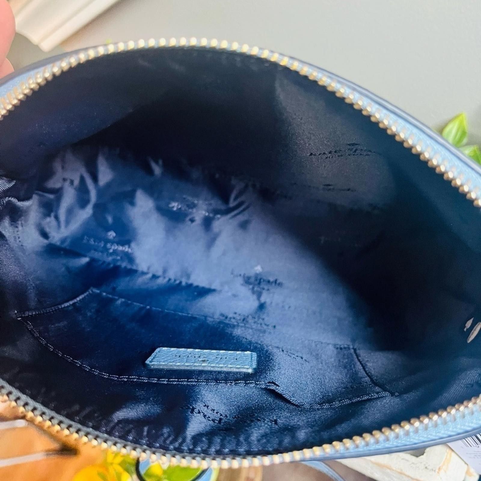 Kate Spade Kate Spade Hanna Blue Pebbled Leather Crossbody Dome Bag NWT Size ONE SIZE - 3 Thumbnail