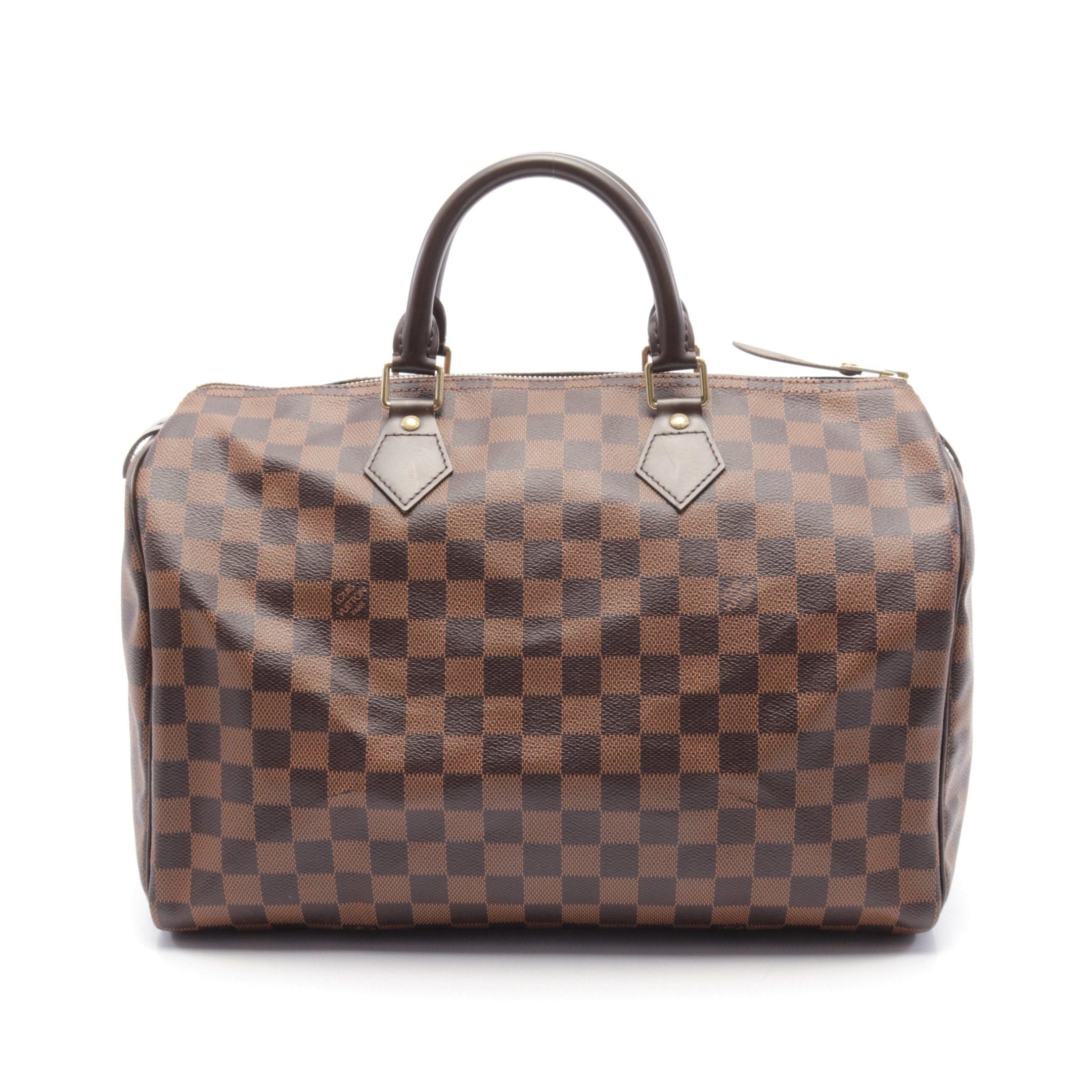 Louis Vuitton Louis Vuitton Speedy 35 Damier Ebene Handbag Leather Brown Size ONE SIZE - 1 Thumbnail
