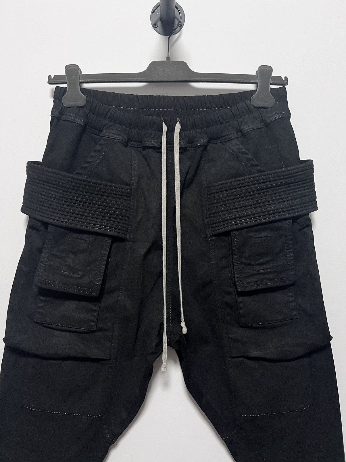 Rick Owens Drkshdw Rick owens waxed denim creatch cargo drawstring pants Size US 34 / EU 50 - 4 Thumbnail