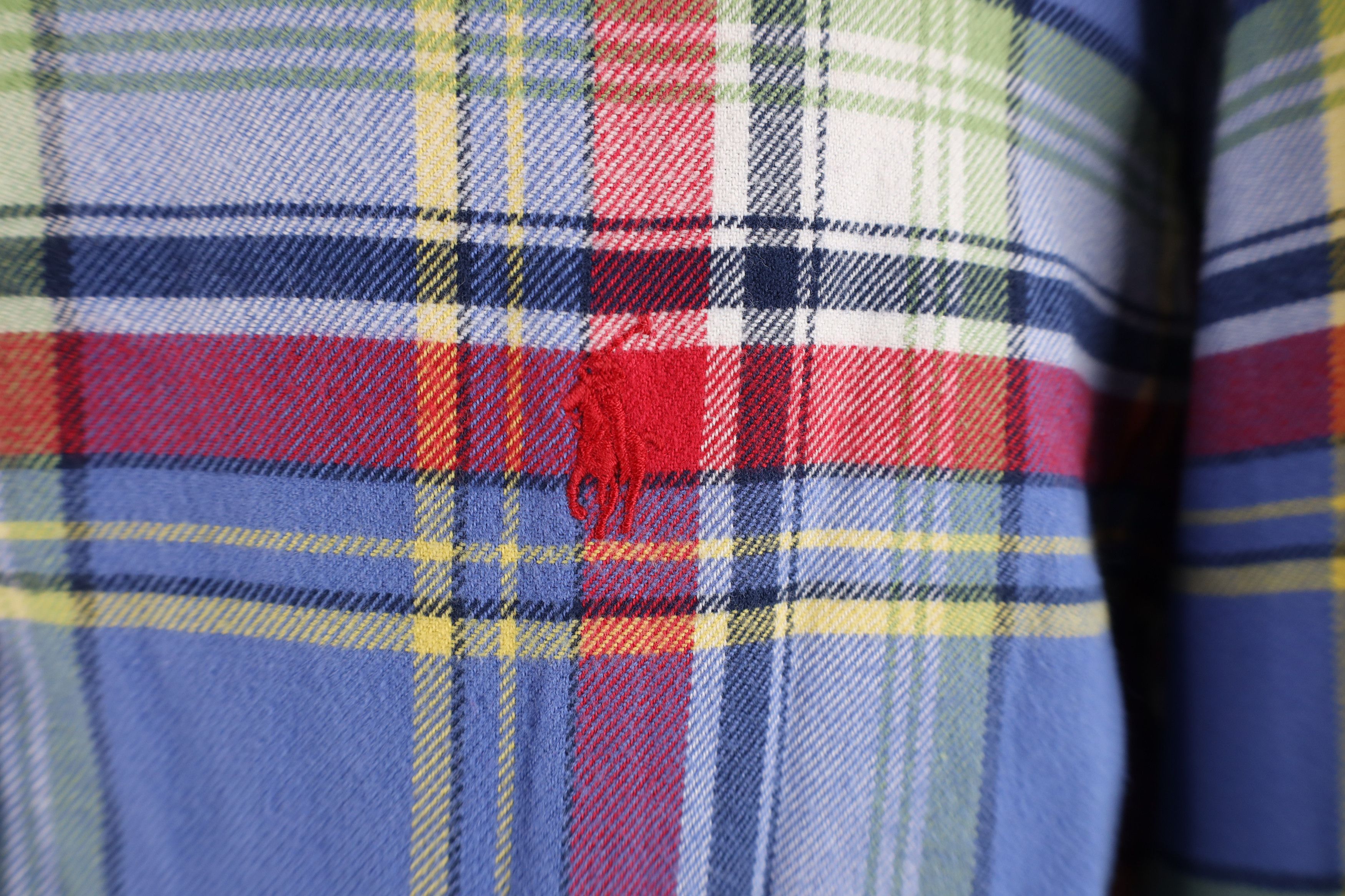 Ralph Lauren × Vintage Vintage 90s Ralph Lauren Flannel Collared Button Down Shirt Size US L / EU 52-54 / 3 - 4 Thumbnail