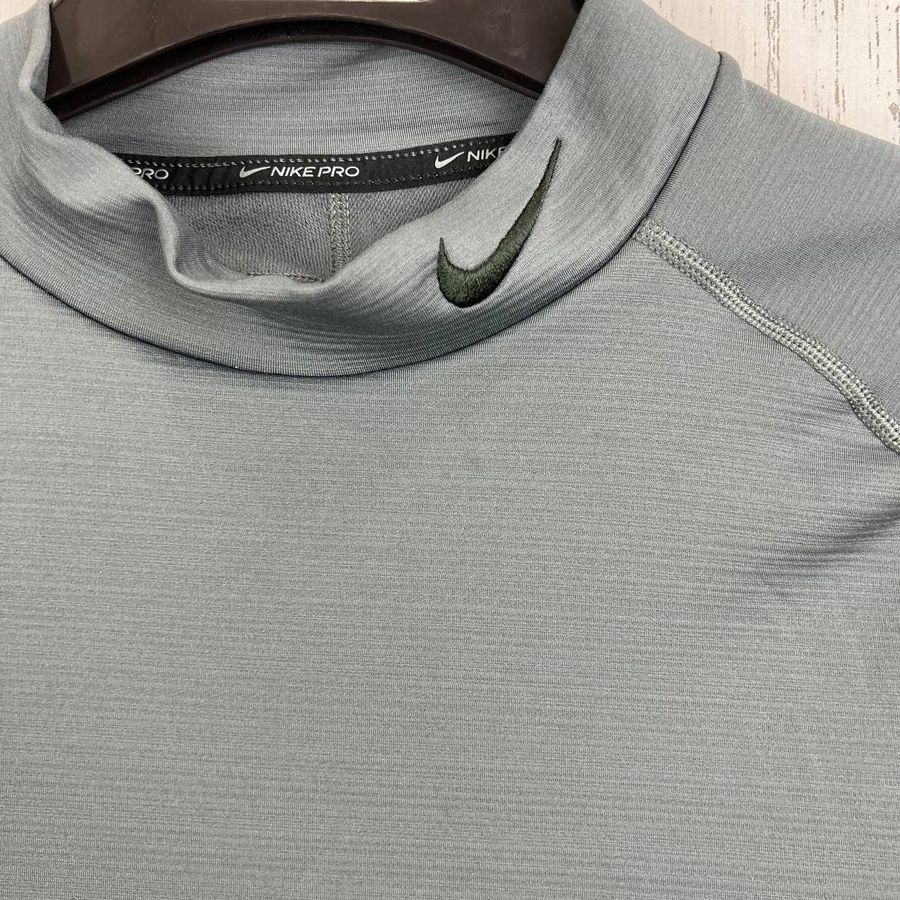 Nike Nike Pro Dri-Fit Large Slim Fit Shirt Mock Neck Gray Men Size US L / EU 52-54 / 3 - 3 Thumbnail