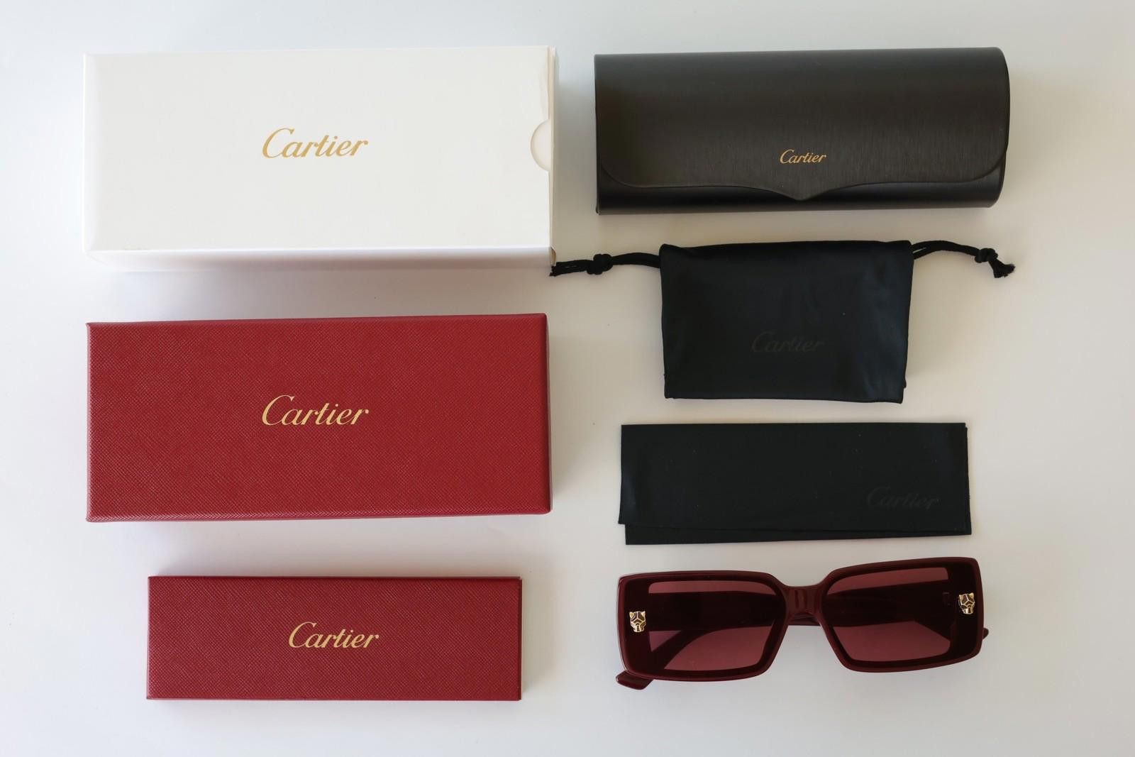 Cartier New Cartier eyewear sunglasses CT0358S 004 burgundy red Size ONE SIZE - 2 Thumbnail