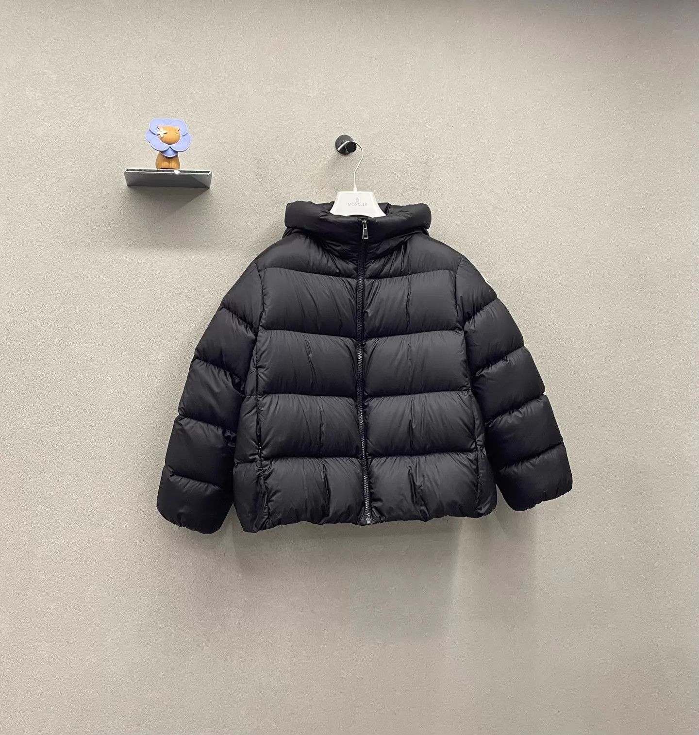Moncler Moncler 12A Kids' Black Quilted Hooded Logo Patch Puffer Size XXS / US 00 / IT 34 - 3 Thumbnail
