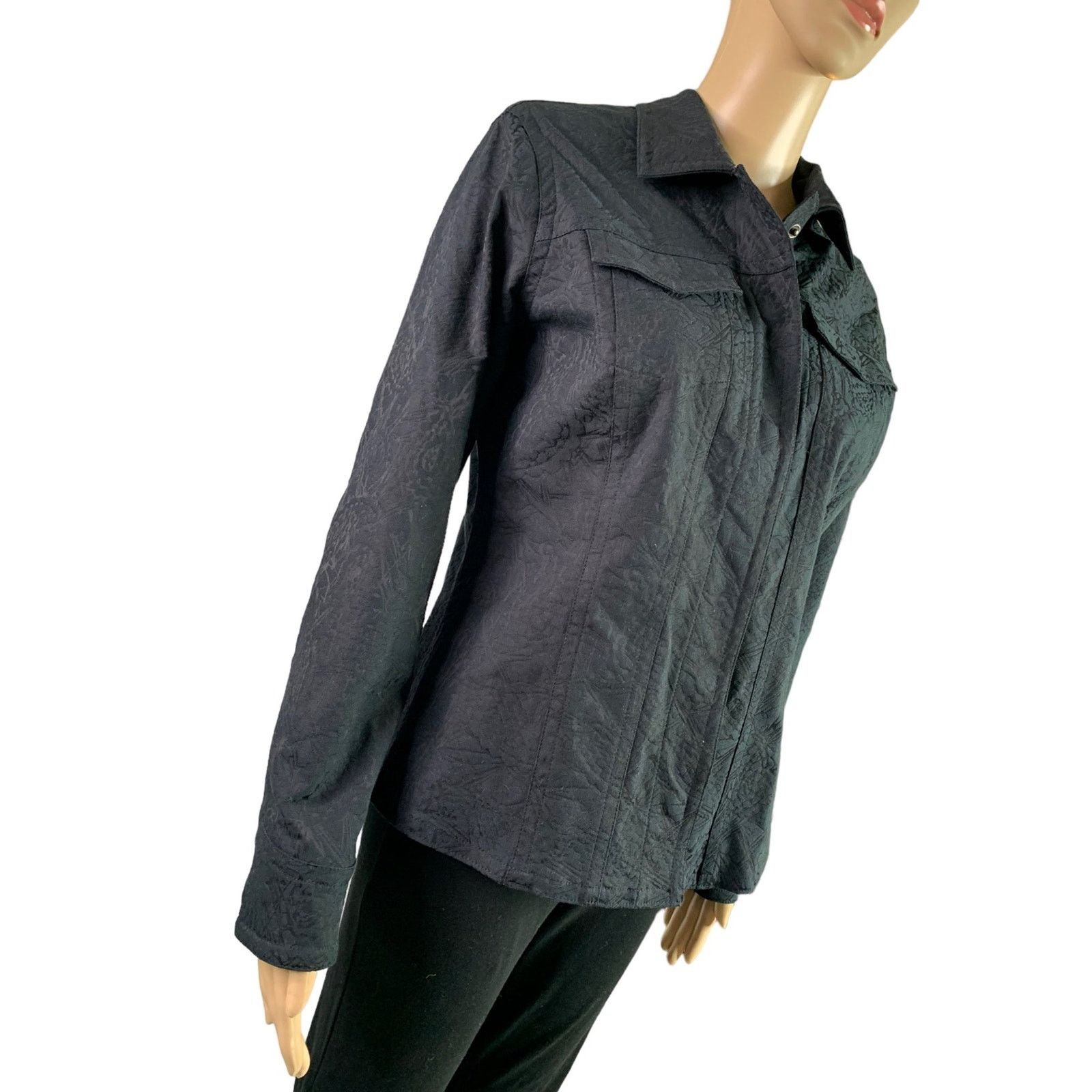 Chicos Chico's Women's Size 0 US 4 Mid-Length Jacket Black Size S / US 4 / IT 40 - 3 Thumbnail