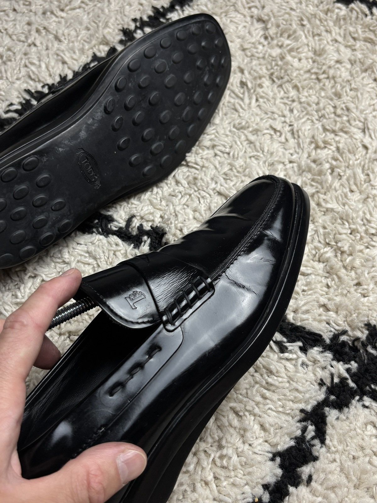 Tod's Tod’s Patent Leather Penny Loafers Luxury Vintage Shoes Size US 7 / EU 40 - 11 Thumbnail
