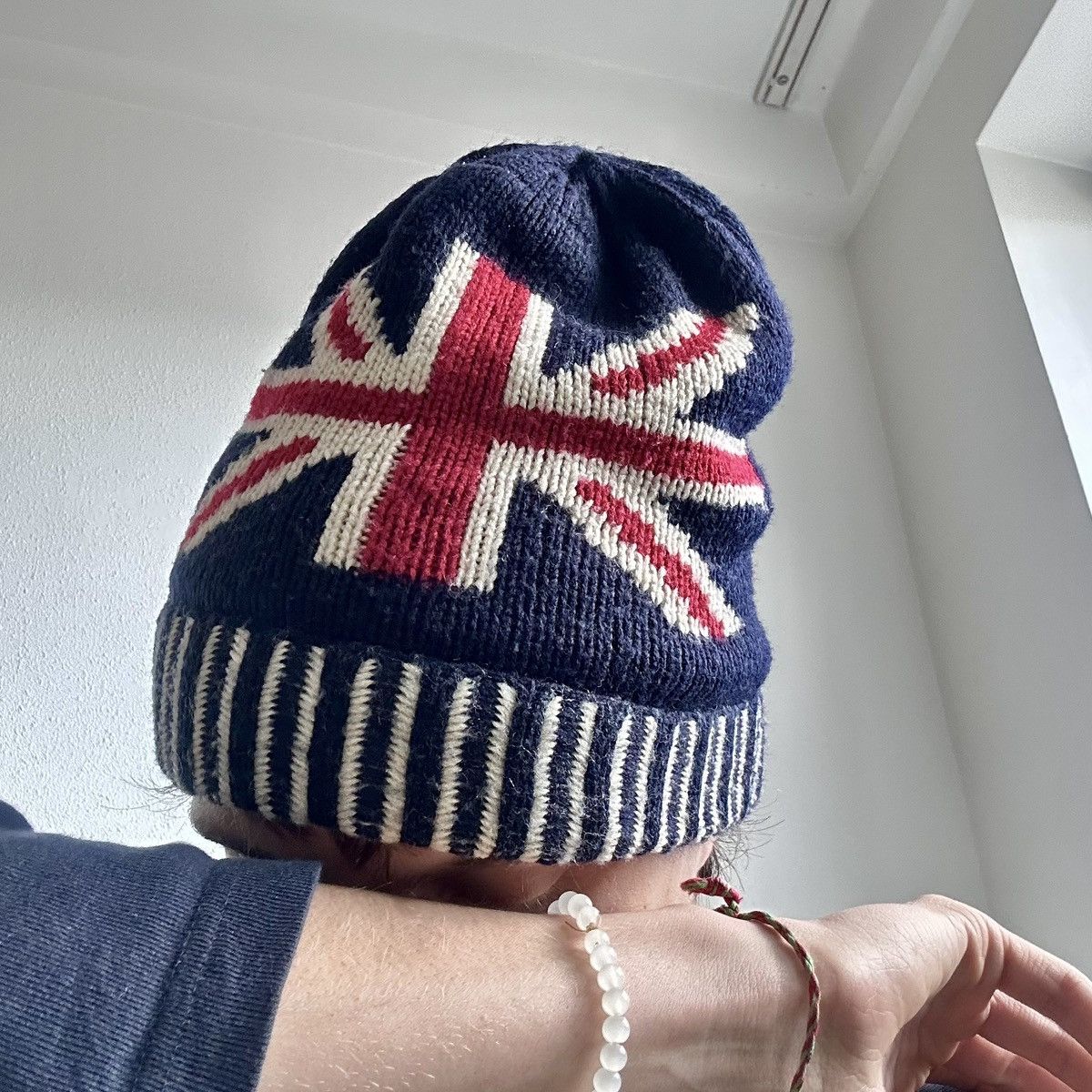 Hysteric Glamour × Undercover 00s British Britain Flag Knit Beanie Hat Stussy Vibe Size ONE SIZE - 4 Thumbnail