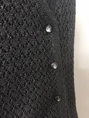 Christian Dior Monsieur Vintage CHRISTIAN DIOR 2pc cami and cardigan twin set w/ Silver Sparkle Size L / US 10 / IT 46 - 6 Thumbnail