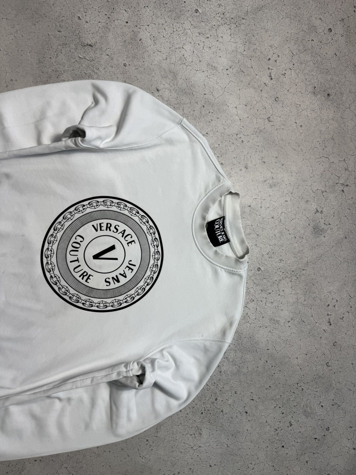 Versace Jeans Couture Versace Jeans Couture Big Logo White Sweatshirt Size US L / EU 52-54 / 3 - 5 Thumbnail