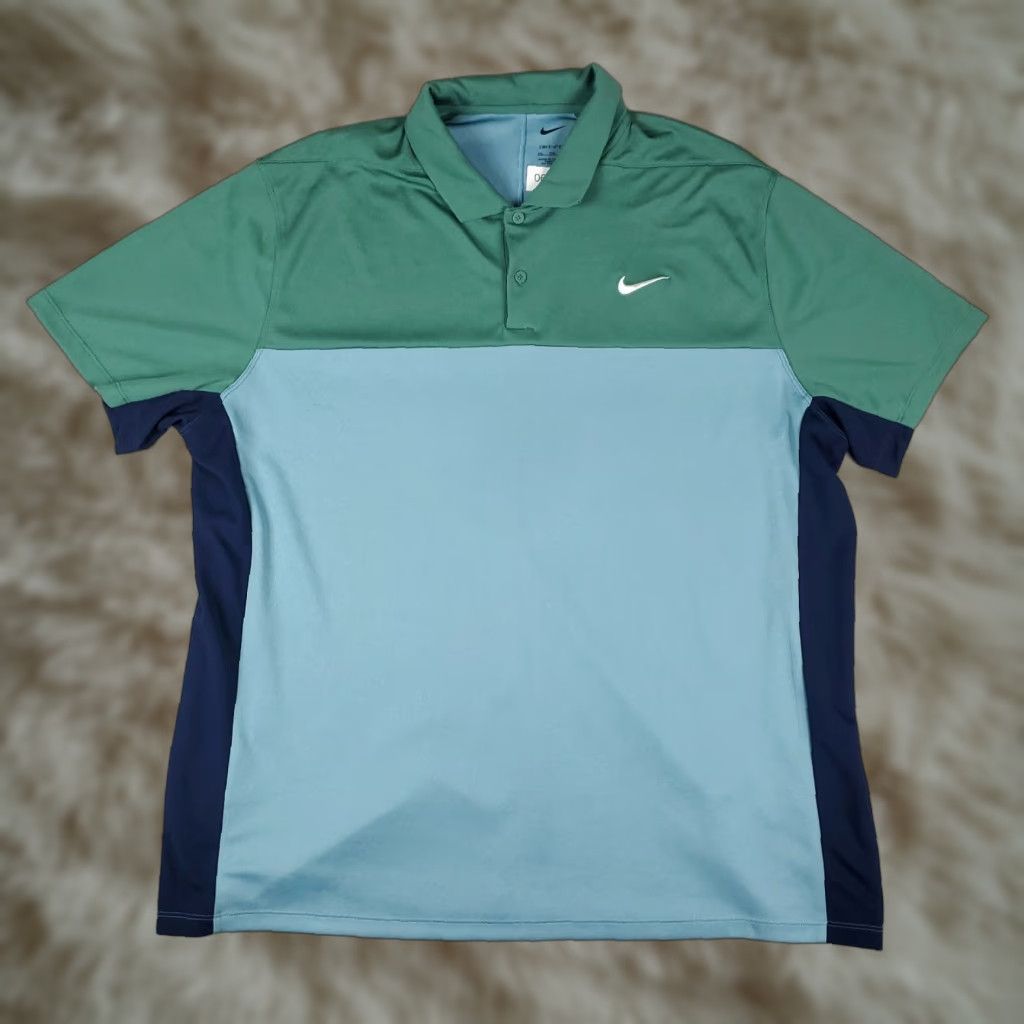 Nike VINTAGE Nike Polo Shirt Mens 2XL Blue Nike Golf Short Sleeve Casual Polo 2XL Mens Blue Nike Dri-Fit Golf Shirt Size US XXL / EU 58 / 5 - 1 Thumbnail