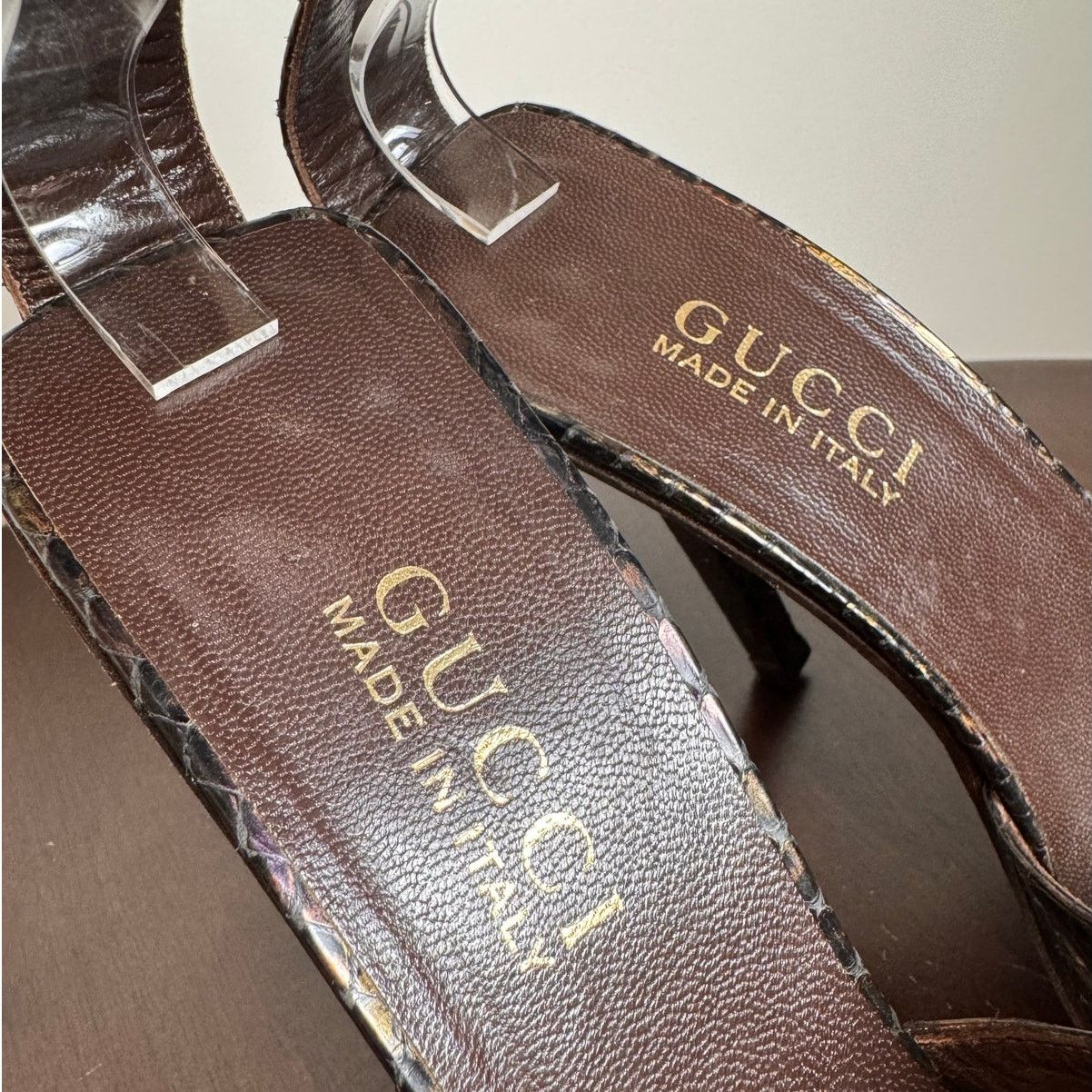 Gucci Gucci by Tom Ford Vintage Python Ankle Strap Heels Size US 7.5 / IT 37.5 - 7 Thumbnail