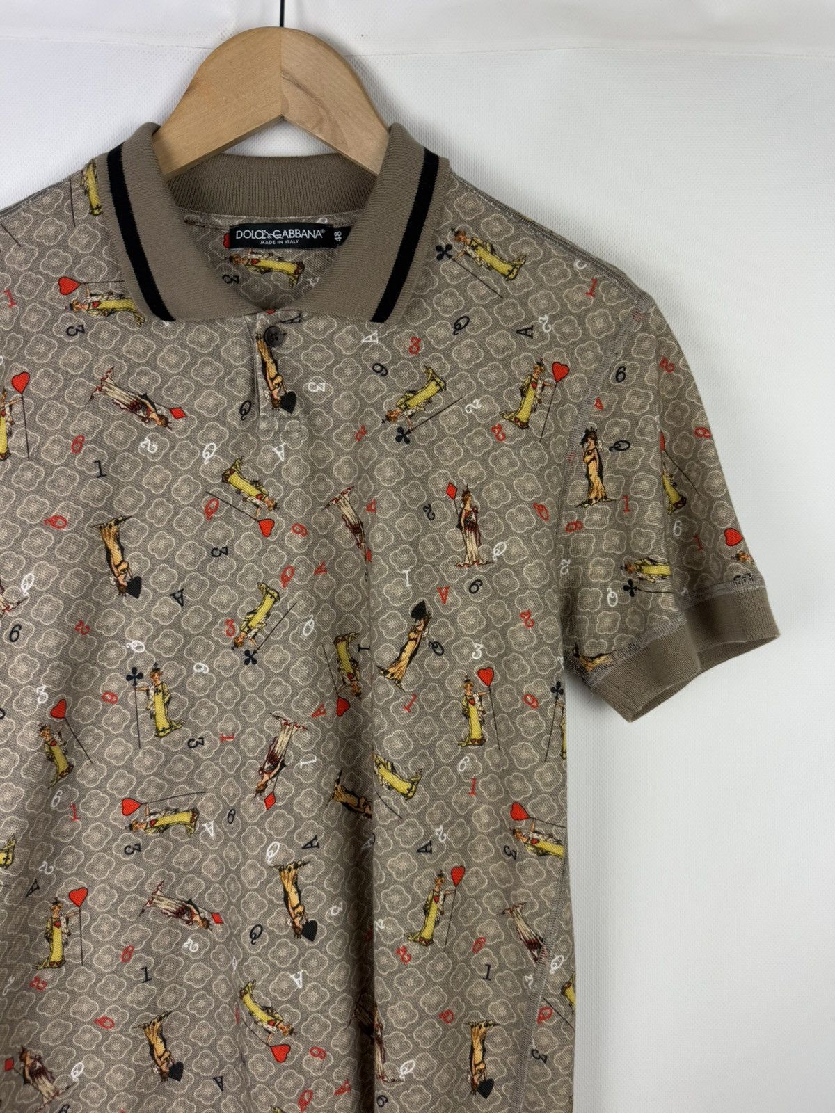 Dolce & Gabbana D&G Playing Cards Overprinted Short Sleeve Polo Shirt Size US M / EU 48-50 / 2 - 5 Thumbnail