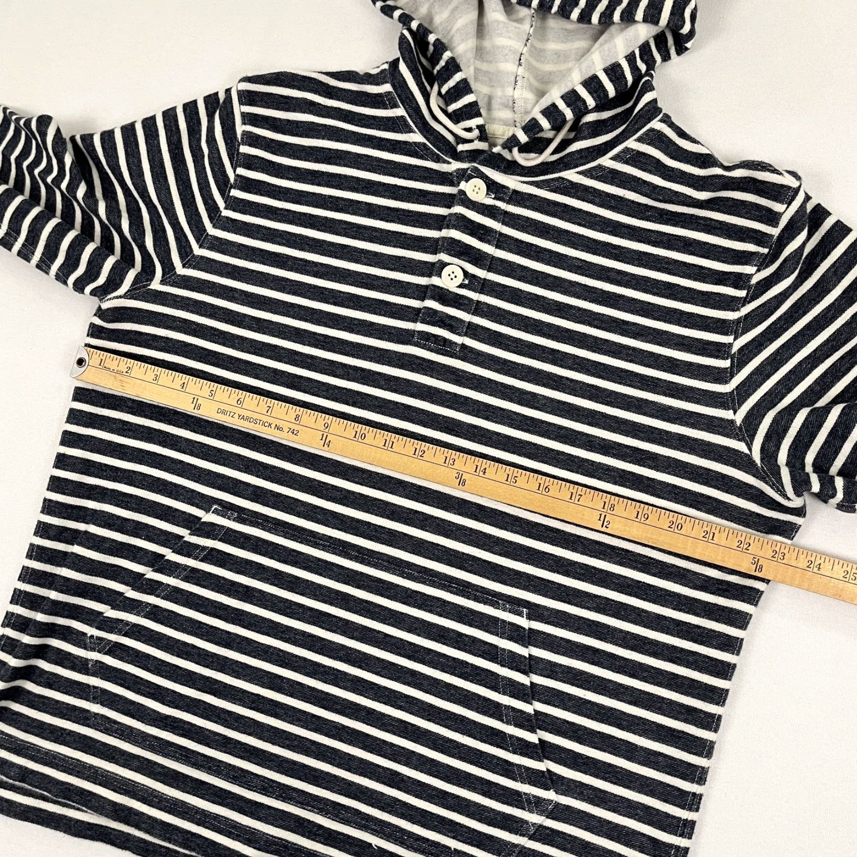 J.Crew J.CREW Hoodie Mens Large Blue White Striped Cotton Casual Preppy Henley F7683 Size US L / EU 52-54 / 3 - 4 Thumbnail