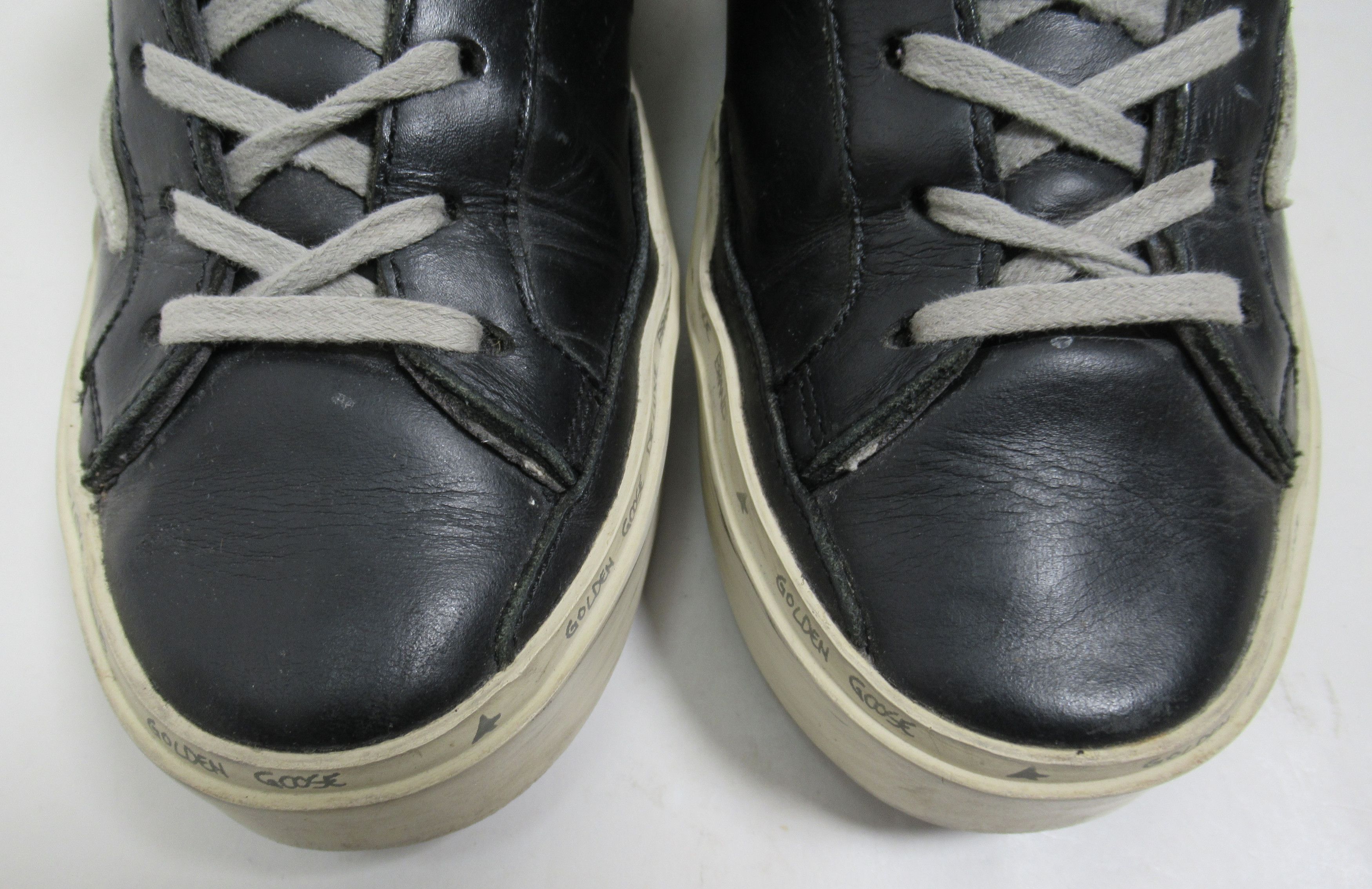 Golden Goose Golden Goose Hi Star Black Leather Silver Star Silver Heel Size US 5 / IT 35 - 4 Thumbnail