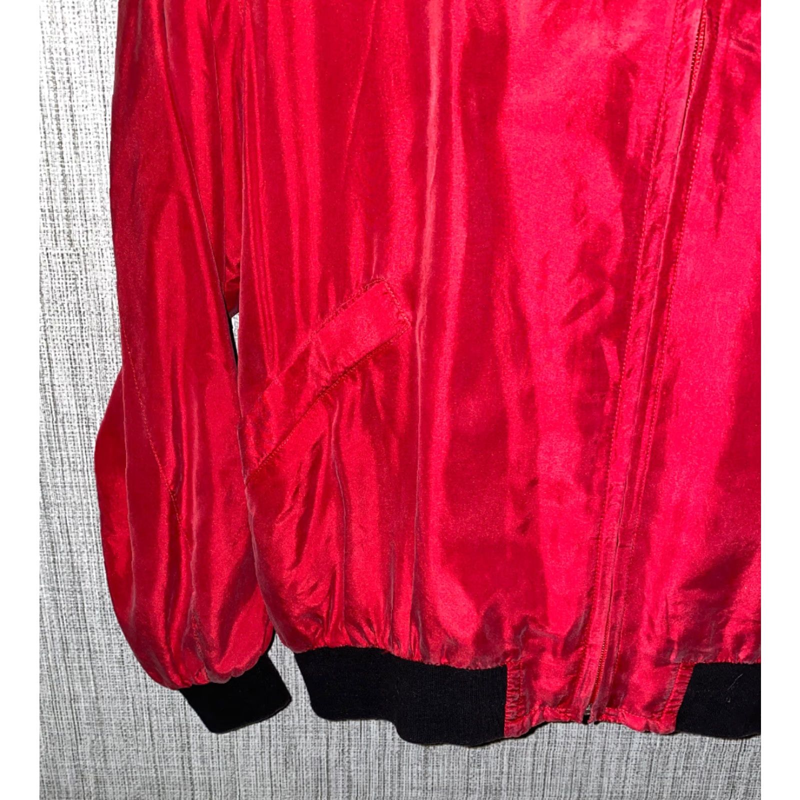 Vintage VINTAGE Diane Gilman Womens Silk Red Full Zip Jacket M Size Size M / US 6-8 / IT 42-44 - 4 Thumbnail