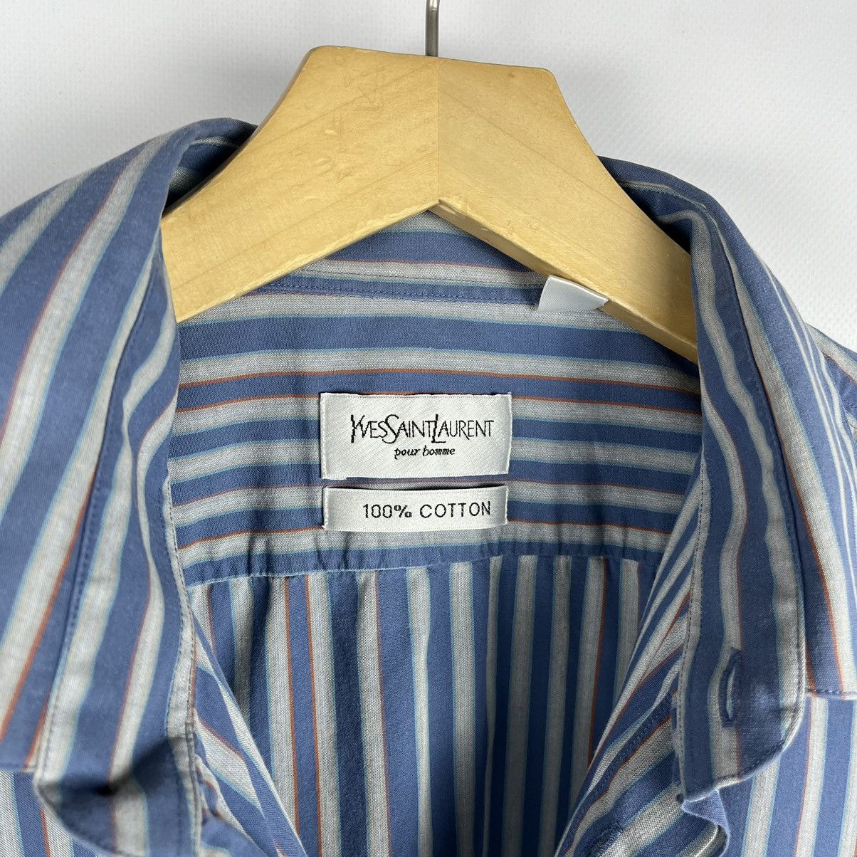 Yves Saint Laurent Vintage Yves Saint Laurent YSL y2k stripped shirt 90’s Size US XL / EU 56 / 4 - 6 Thumbnail