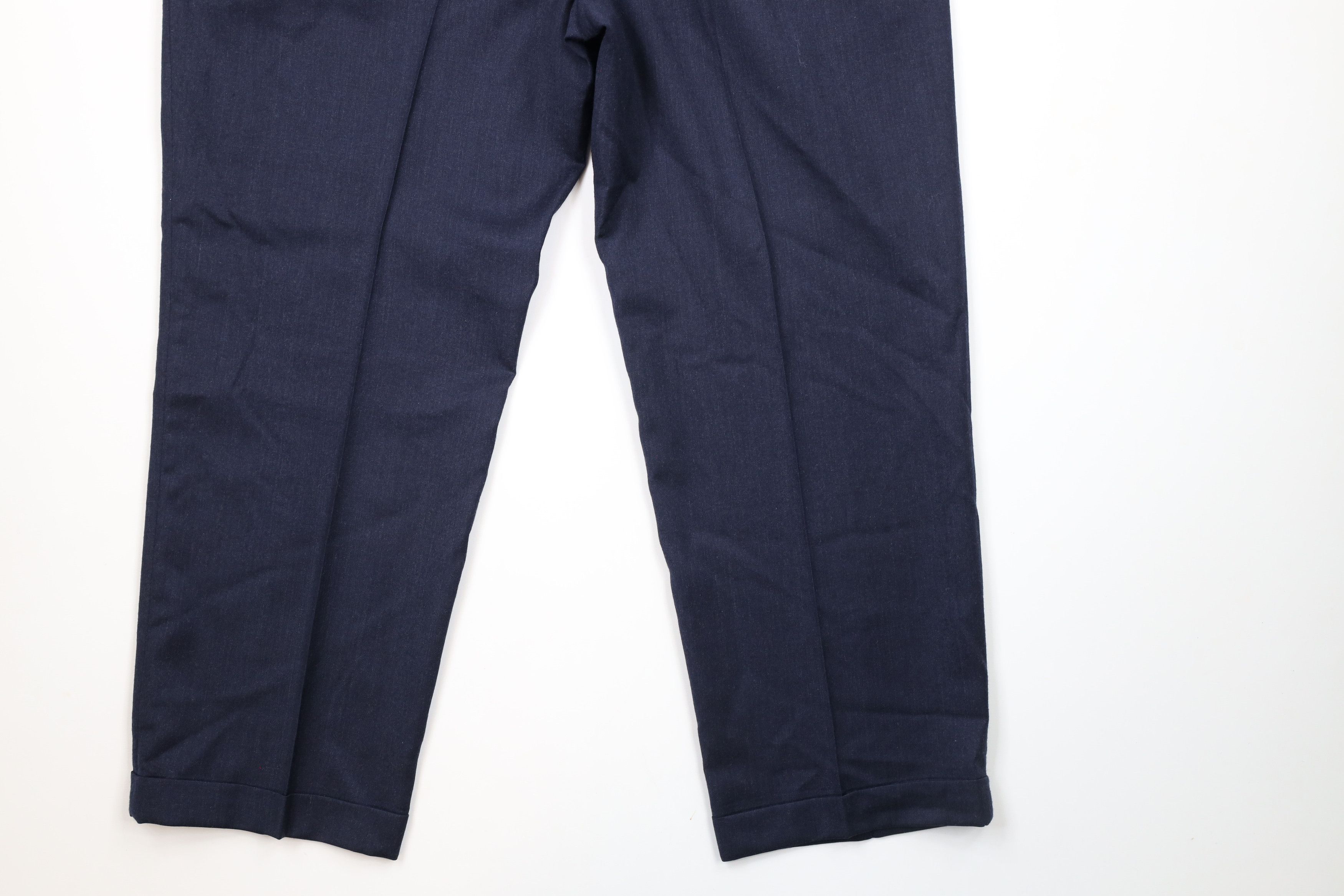 Lands' End × Vintage Vintage 90s Lands End Wide Leg Wool Pants Trousers Navy USA Size US 38 / EU 54 - 10 Thumbnail