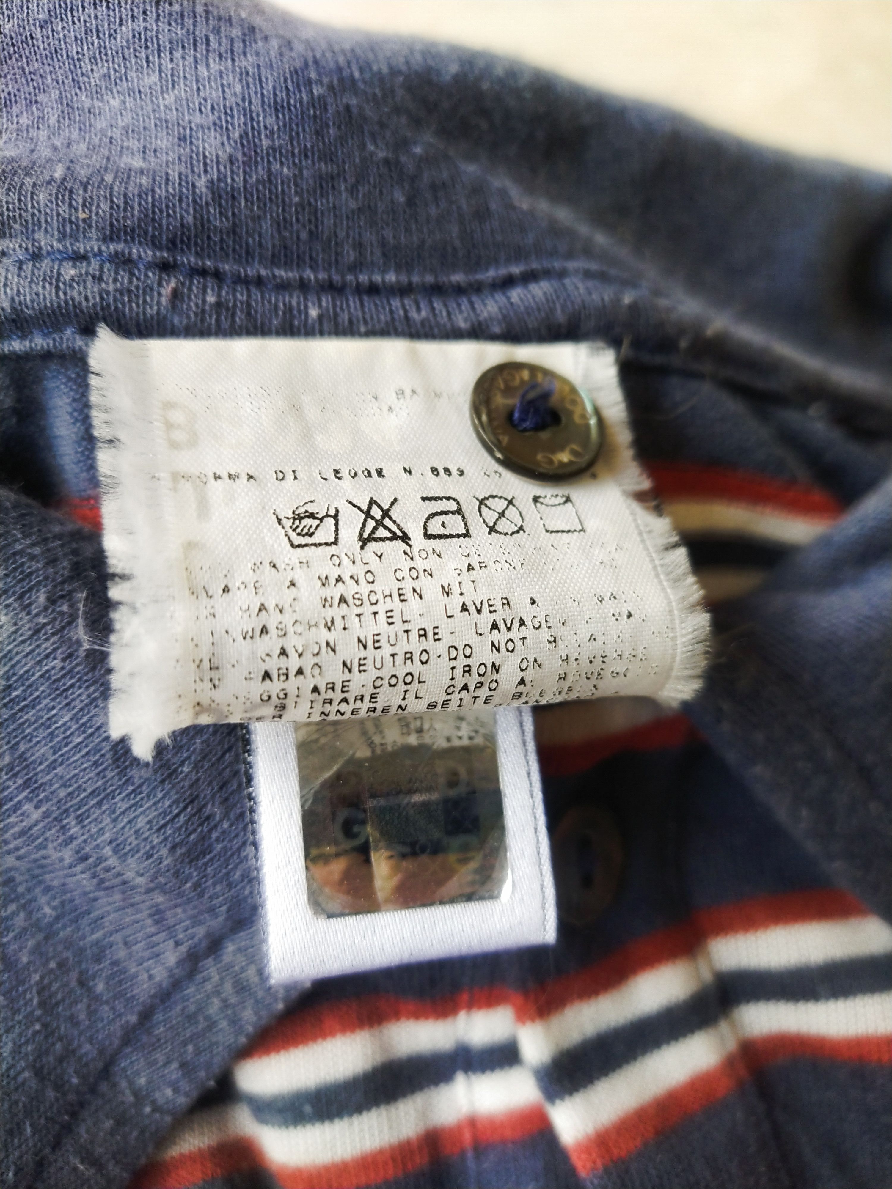 Dolce & Gabbana 2000s D&G Dolce & Gabbana Striped Raglan Polo Shirt Size M / US 6-8 / IT 42-44 - 6 Thumbnail