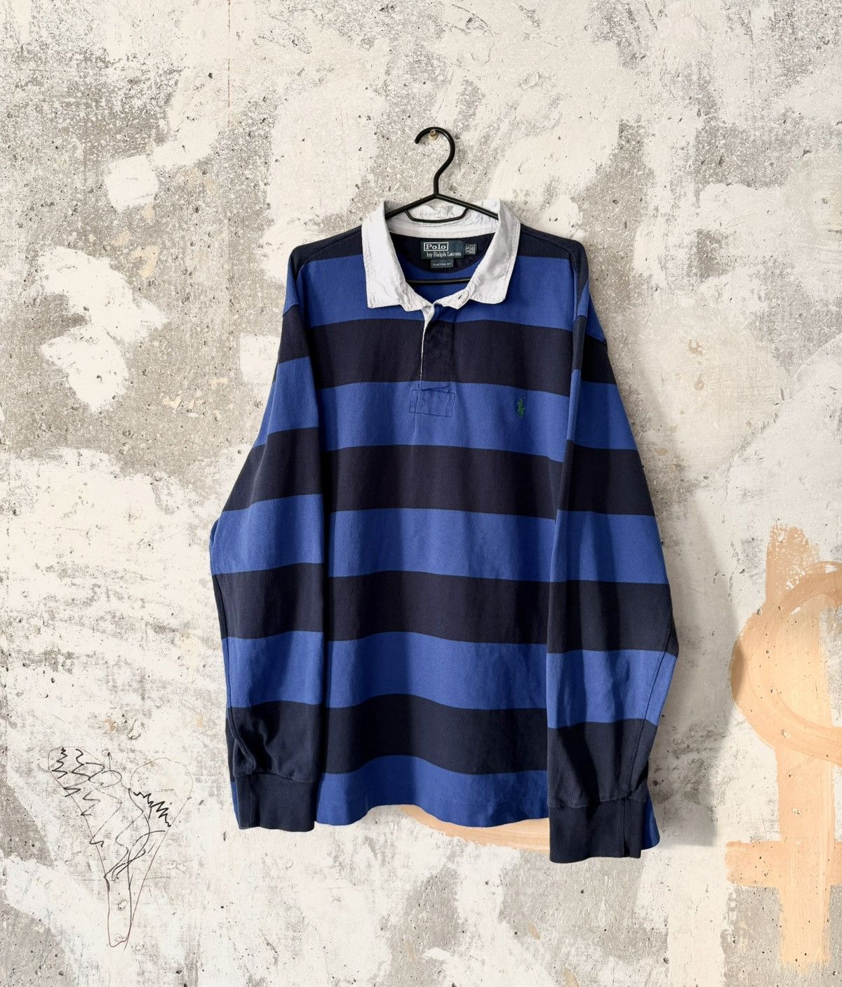 90S Vintage Polo Ralph Lauren Classic Striped Rugby T-Shirt