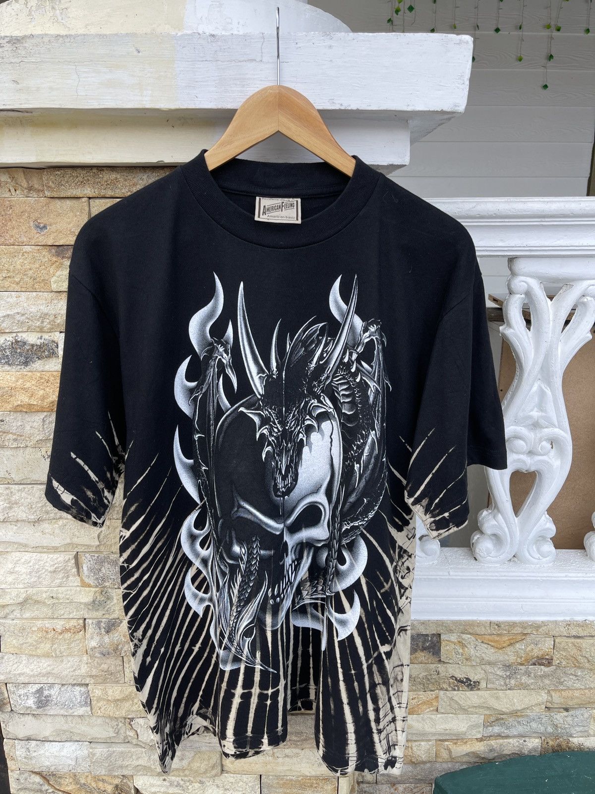 Japanese Brand Rare🔥Vintage AMERICAN FEELING Dragon Skull Tee Size US L / EU 52-54 / 3 - 2 Thumbnail