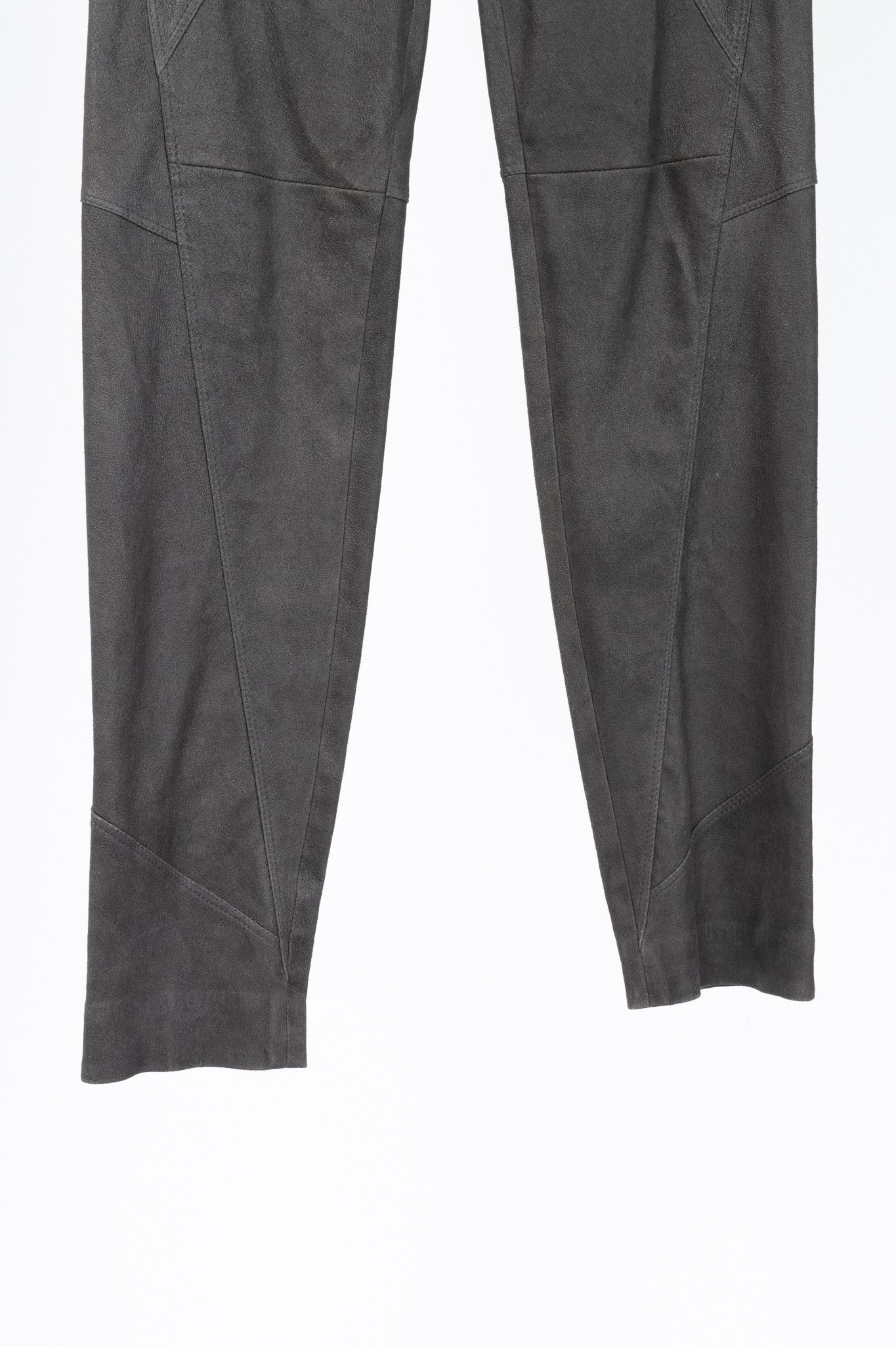 Brunello Cucinelli Brunello Cucinelli Grey Leather Panelled Skinny Pants Size 28" / US 6 / IT 42 - 5 Thumbnail