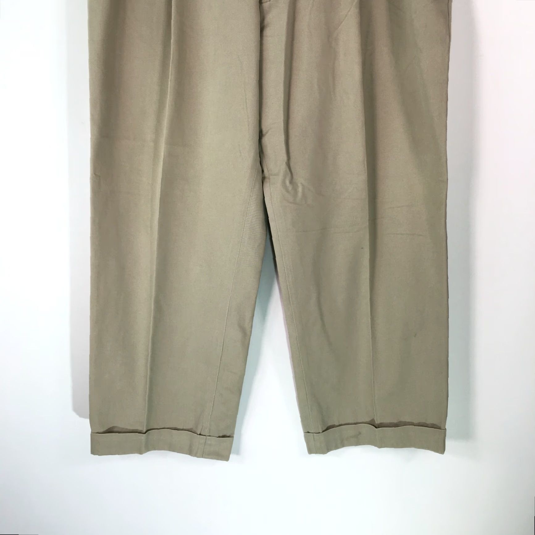 Faconnable Façonnable Mens Dress Pants High Rise Pleated Front Cuffed Beige Size 40 Size US 40 / EU 56 - 4 Thumbnail
