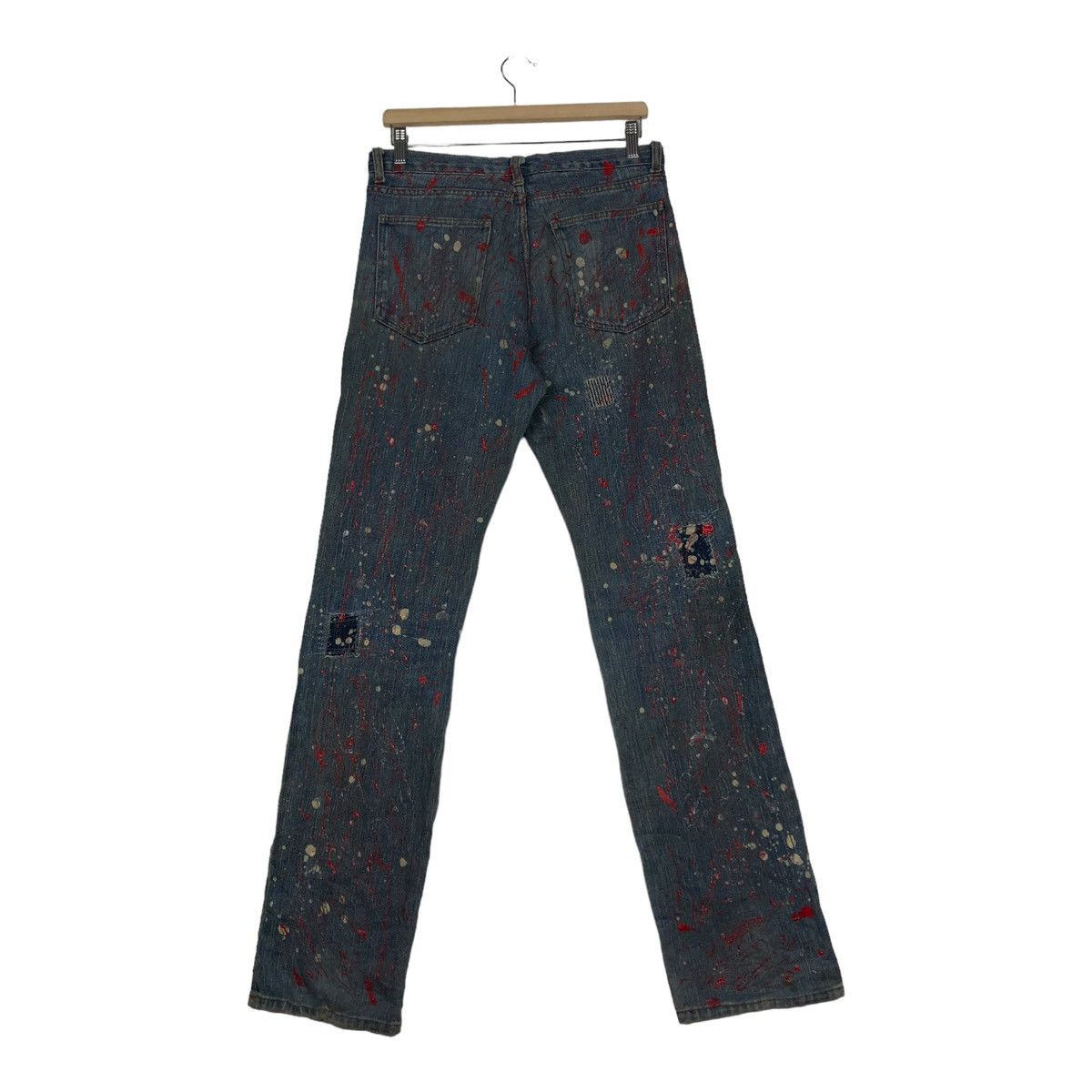 Hysteric Glamour 🔥PAINTED DENIM JEANS FLARE ITU JAPAN MADE RUSTY DESIGN Size US 30 / EU 46 - 9 Thumbnail