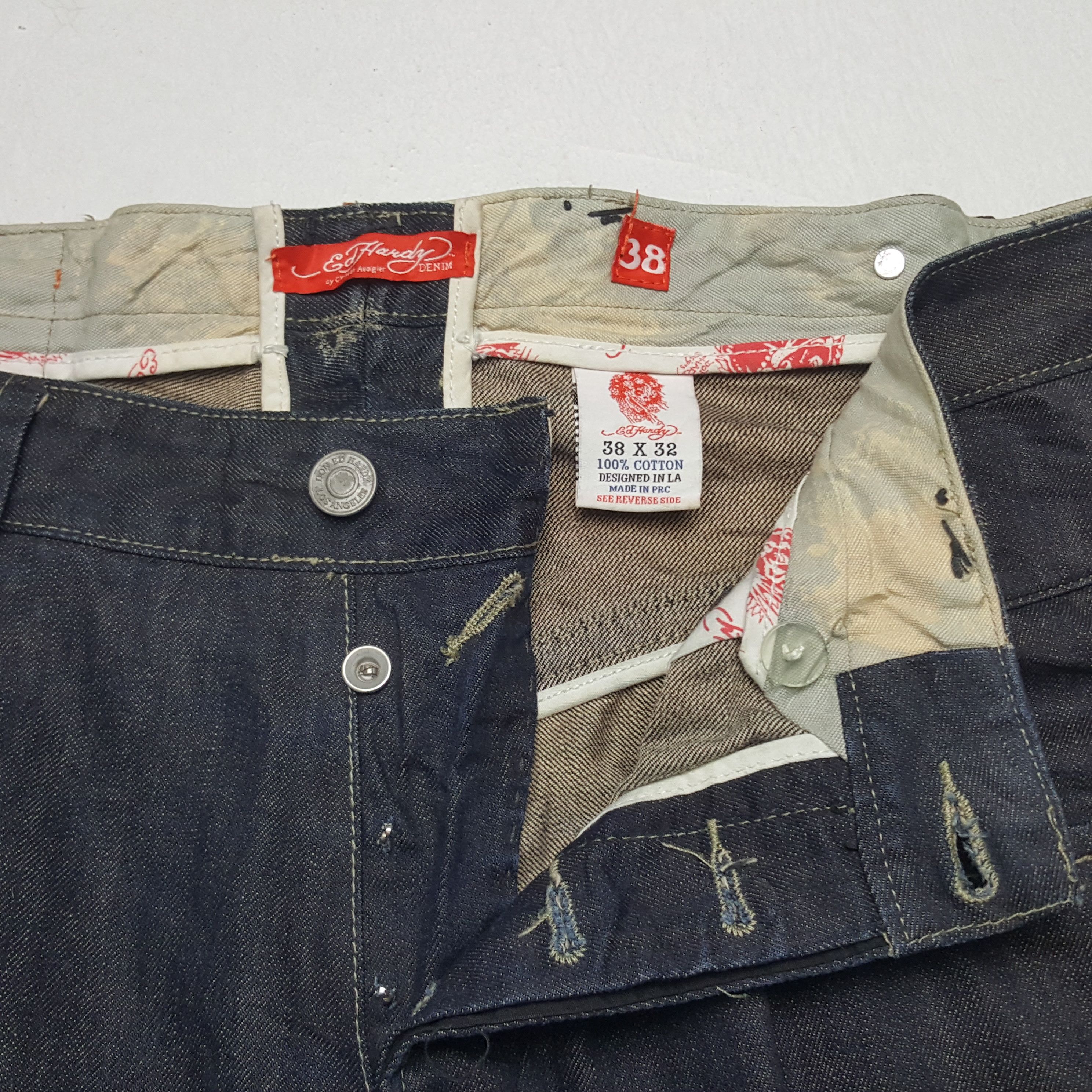 Ed Hardy × Vintage Vintage Ed Hardy Snake Design Denim Jeans Size US 38 / EU 54 - 13 Thumbnail