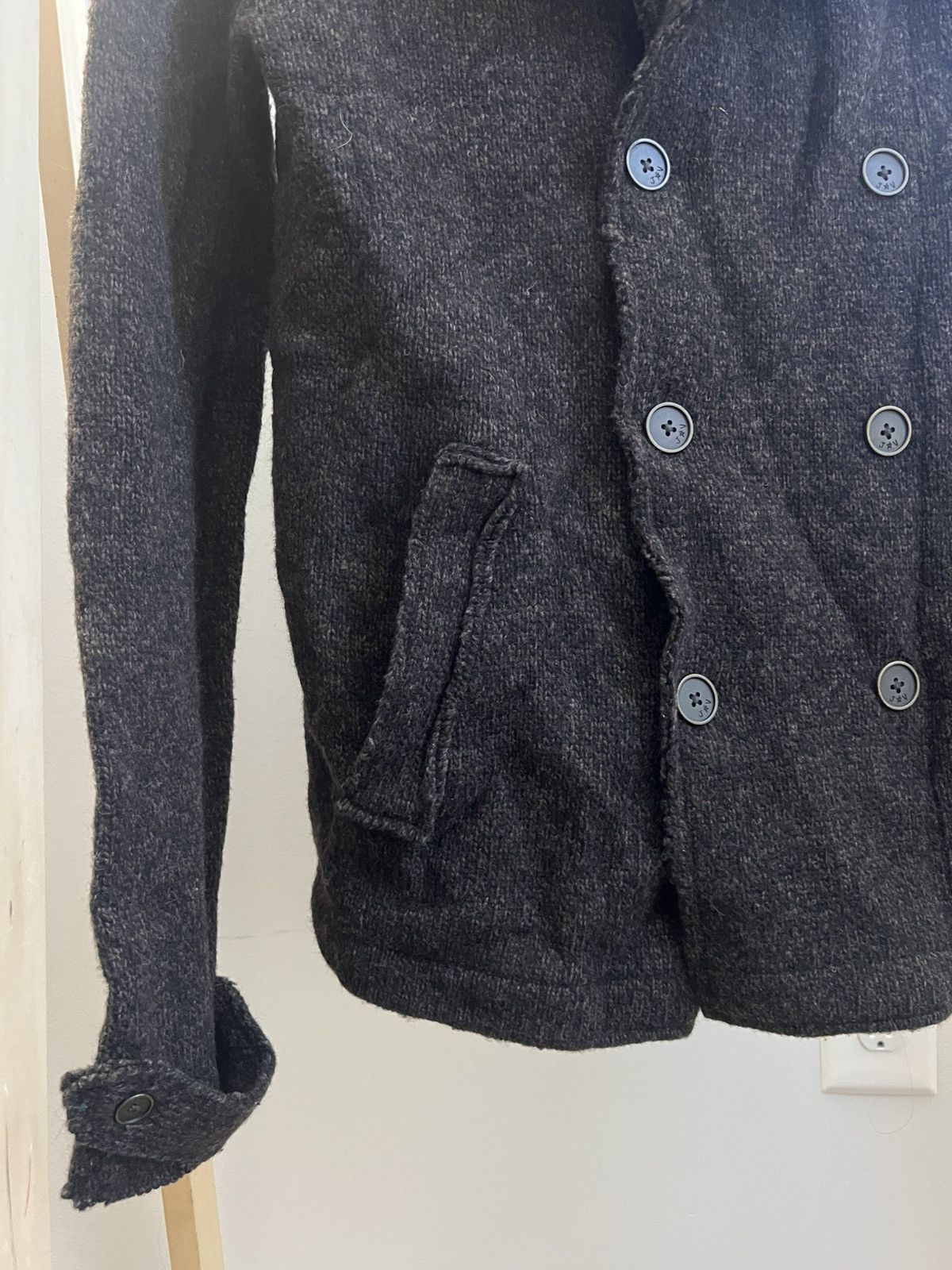 John Varvatos Raw Edge Sweater Peatcoat STAR USA Size US M / EU 48-50 / 2 - 4 Thumbnail