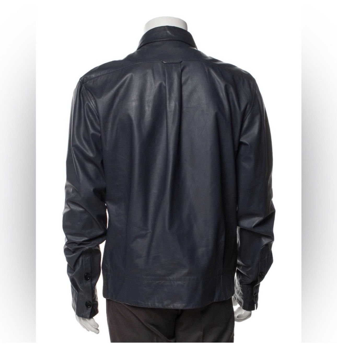 Alexander McQueen Alexander McQueen leather jacket XXL Blue UNI​​​ Vintage Lux Size XXL / US 16-18 / IT 52-54 - 6 Thumbnail