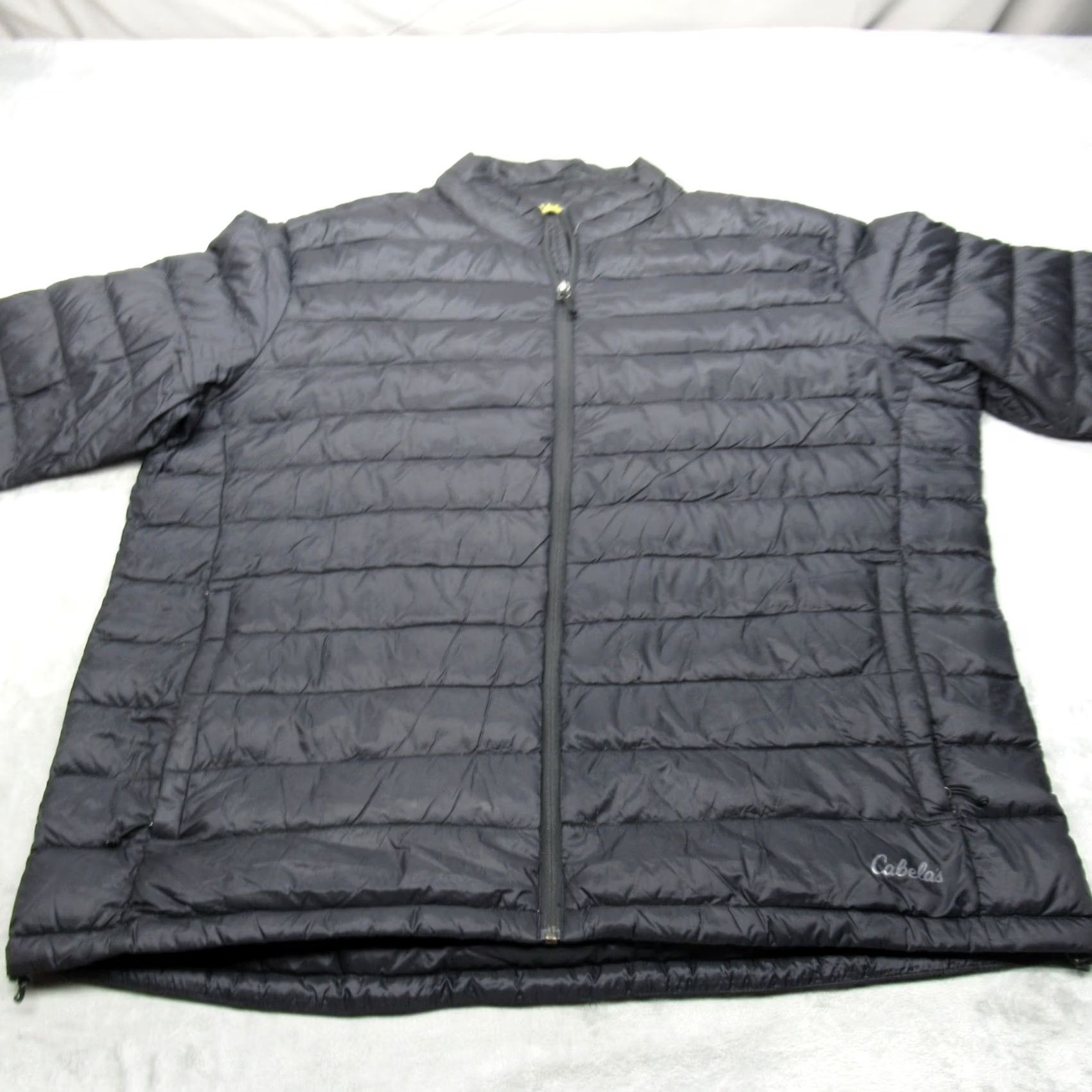 Vintage Cabelas Down Jacket Mens 2XL Black Lightweight Packable Full Zip Quilted Puffer Size US XXL / EU 58 / 5 - 7 Thumbnail