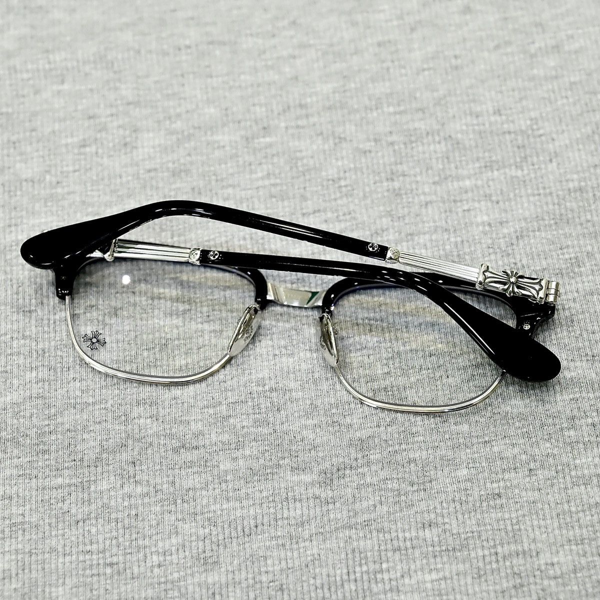 Chrome Hearts CHROME HEARTS BONENNOISSEUR II BLACK/BRUSHED SILVER GLASSES Size ONE SIZE - 16 Thumbnail