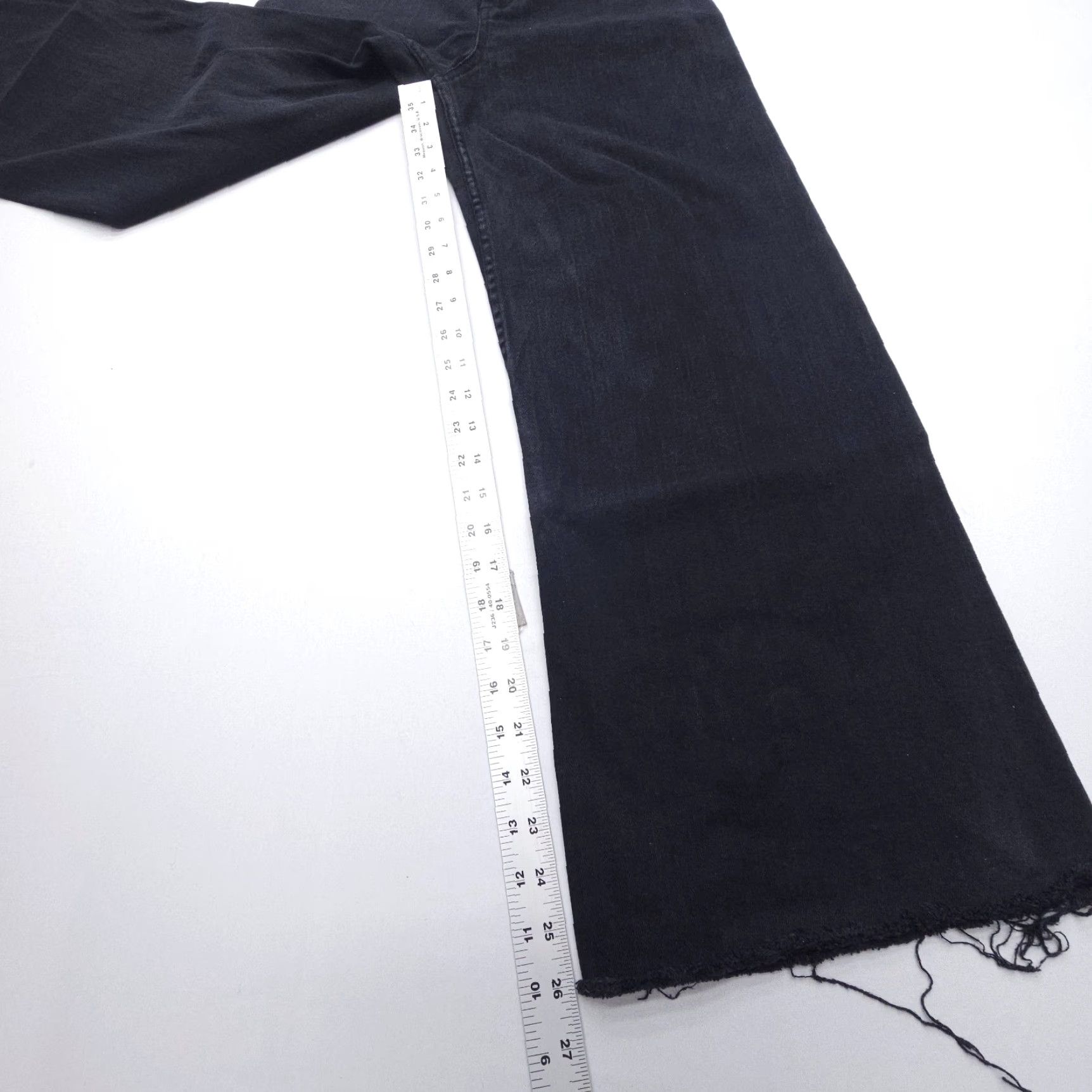 Vintage Miou Muse Jeans Womens Large Black Ankle Wide-Leg Frayed Hem High Rise Boho Summer Fall Winter Spring Casual Size 36" / US 14 / IT 50 - 7 Thumbnail
