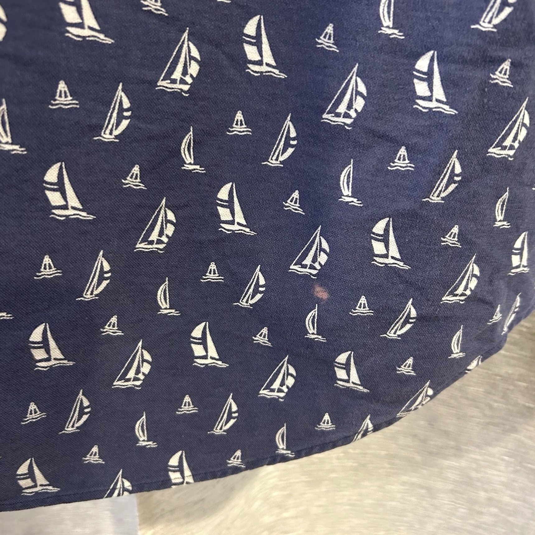 Polo Ralph Lauren POLO RALPH LAUREN Shirt Big 3X Navy Blue Classic Fit Sailboat Print Button-Up Short Sleeve Men's Casual Size US XXL / EU 58 / 5 - 5 Thumbnail