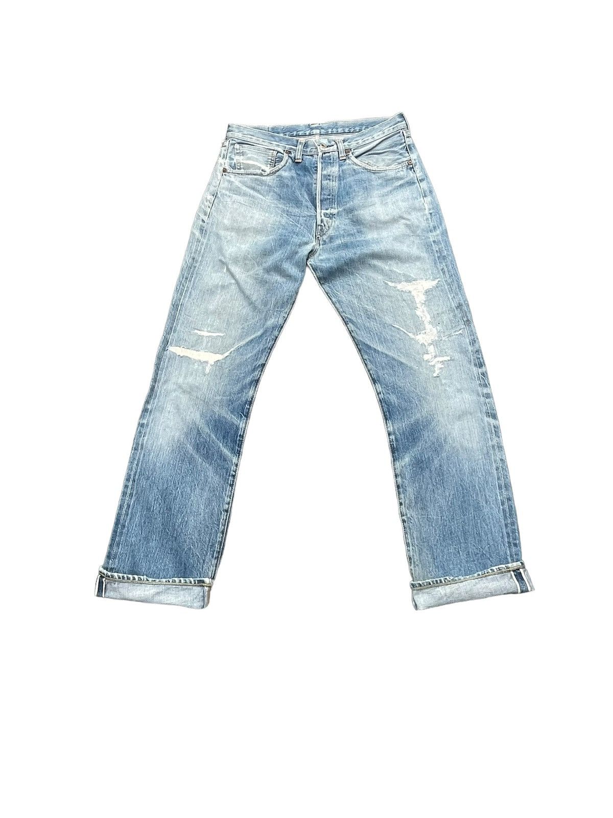 Levi's Vintage 1999 Levis 501 E 1944 Selvedge Distresed Size US 32 / EU 48 - 1 Thumbnail