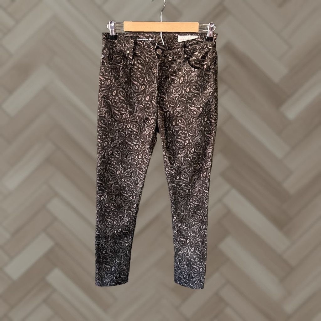 Vintage AG Adriano Goldschmied The Stevie High Rise Ankle Paisley Jeans 28R Women Size 28" / US 6 / IT 42 - 1 Thumbnail