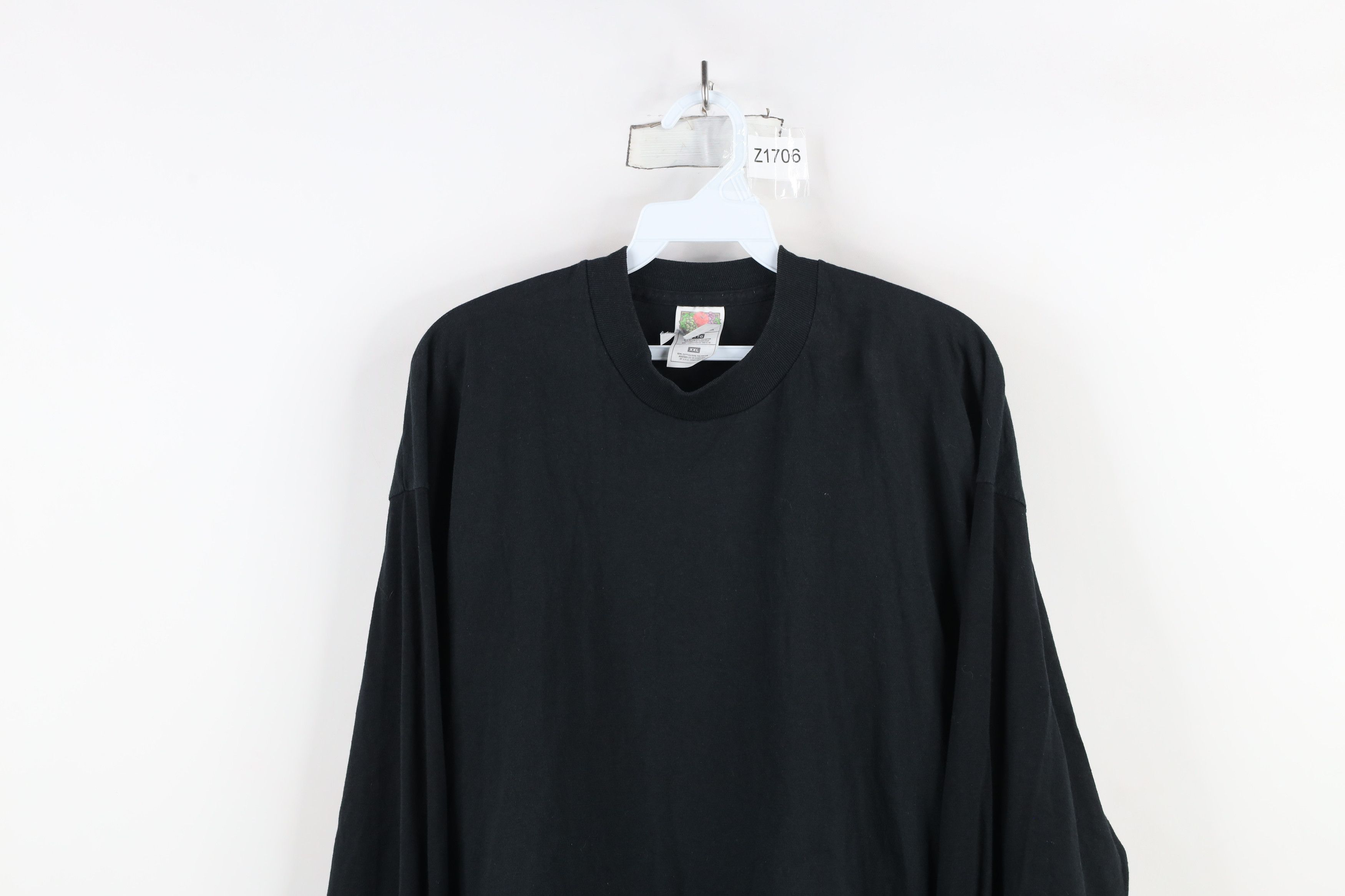 Vintage Vintage 90s Streetwear Faded Blank Long Sleeve T-Shirt Black Size US XXL / EU 58 / 5 - 2 Thumbnail