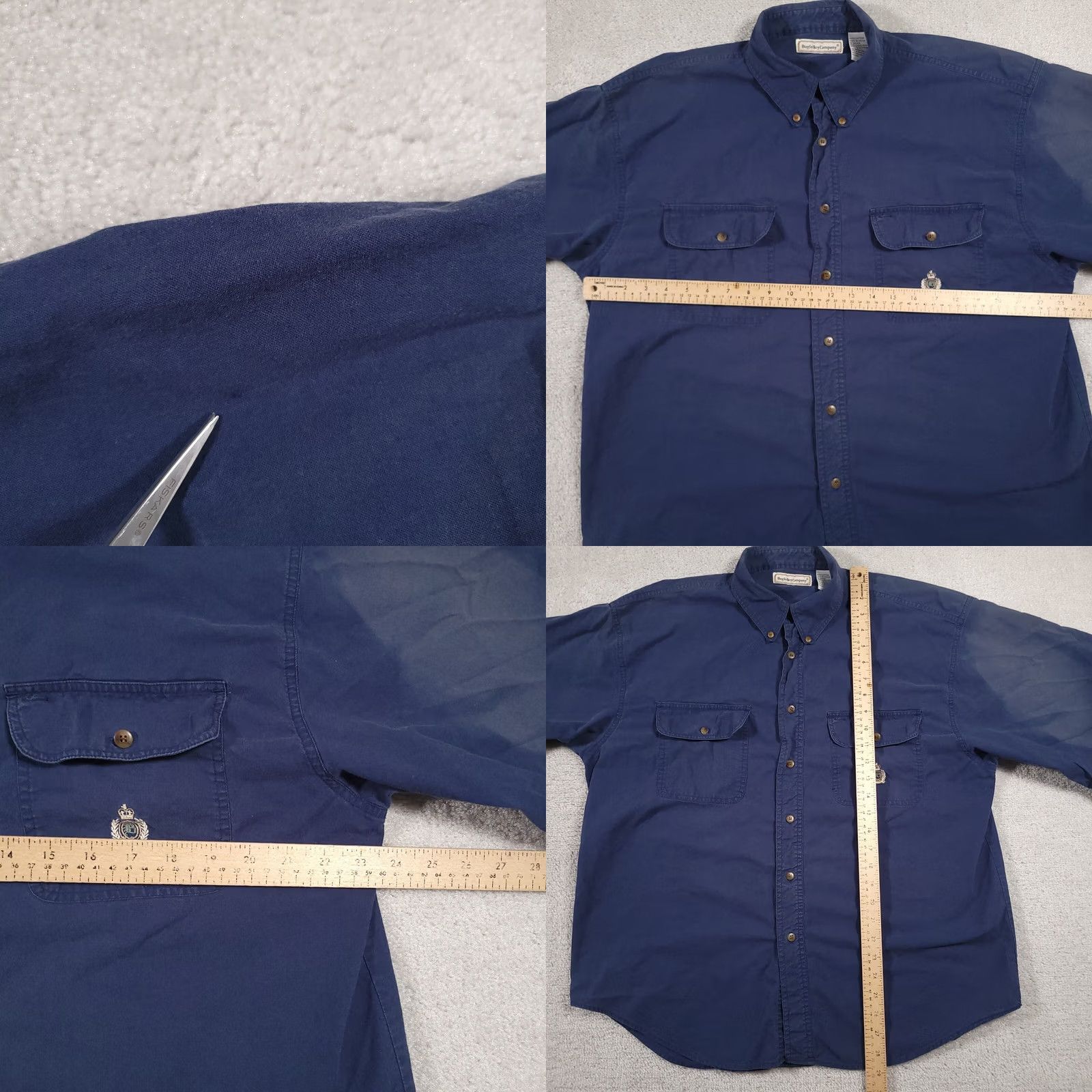 Bugle Boy VINTAGE Bugle Boy Company Navy Blue Button-Down Shirt Mens 2XL Crest Logo Shirt Size US XXL / EU 58 / 5 - 8 Thumbnail