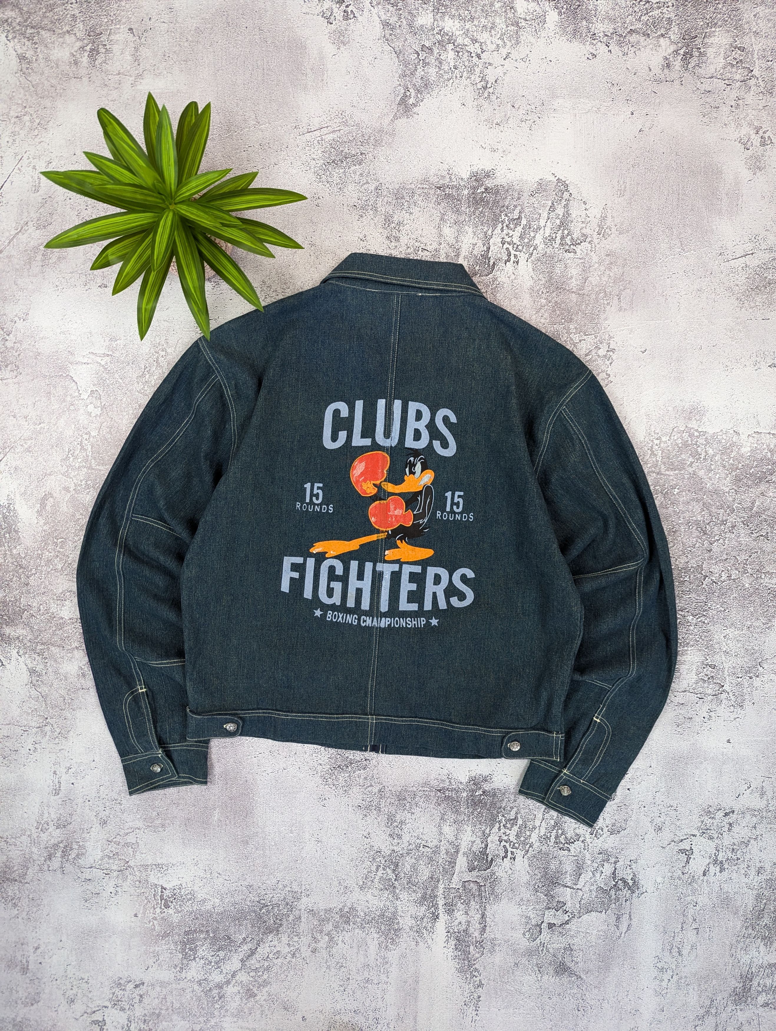 Vintage Vintage Clubs Fighters Boxing Denim Jacket Size L Size US L / EU 52-54 / 3 - 1 Thumbnail