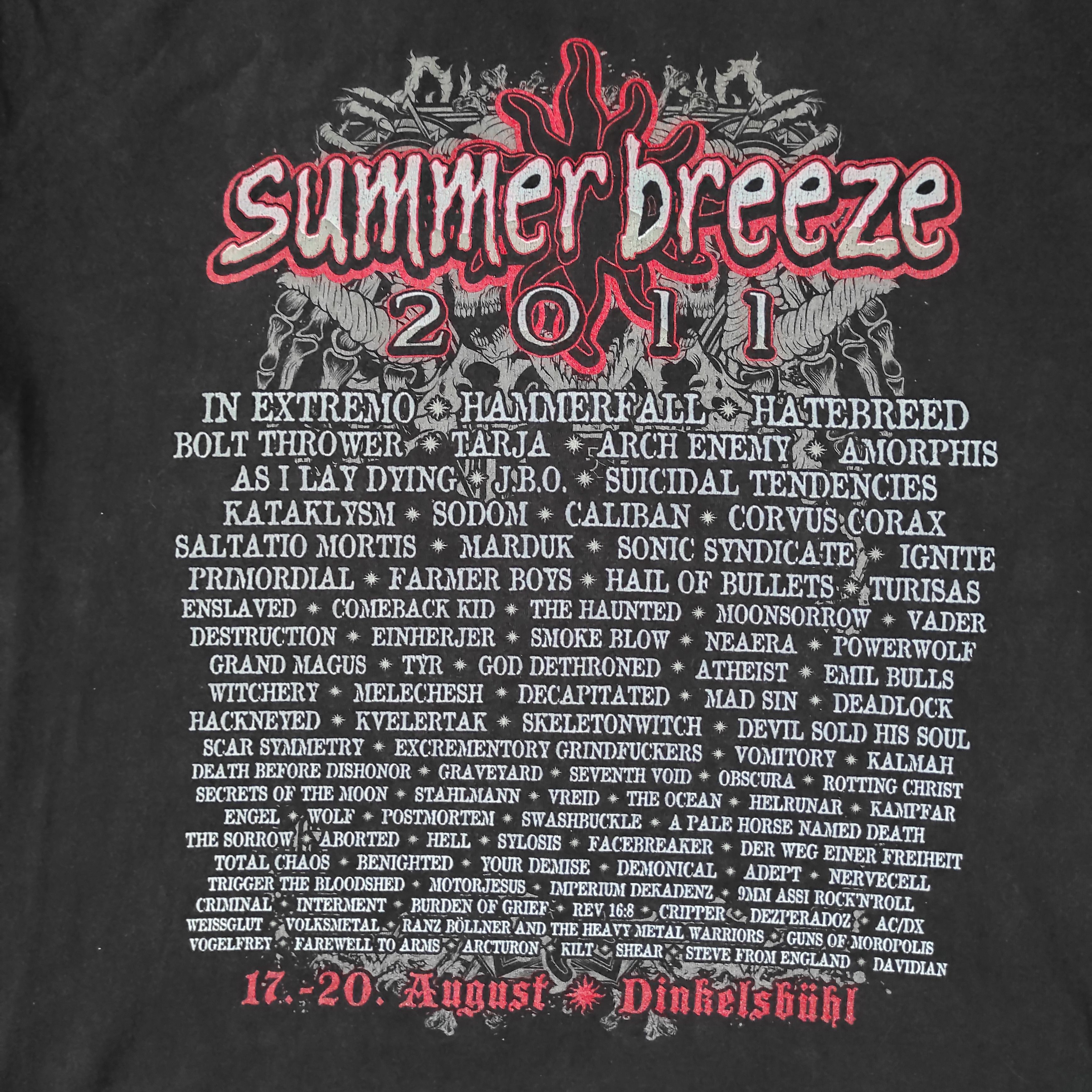 Band Tees Summer Breeze 2011 17-20 August Artist T-Shirt Heavy Metal Size US L / EU 52-54 / 3 - 7 Thumbnail