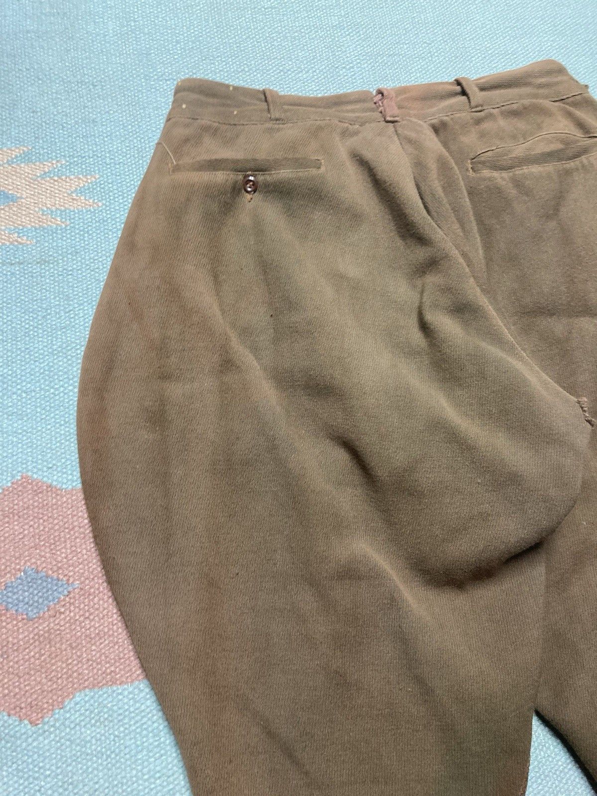 Vintage 1940s whipcord riding pants jodhpurs equestrian mule ear Size US 27 - 12 Thumbnail