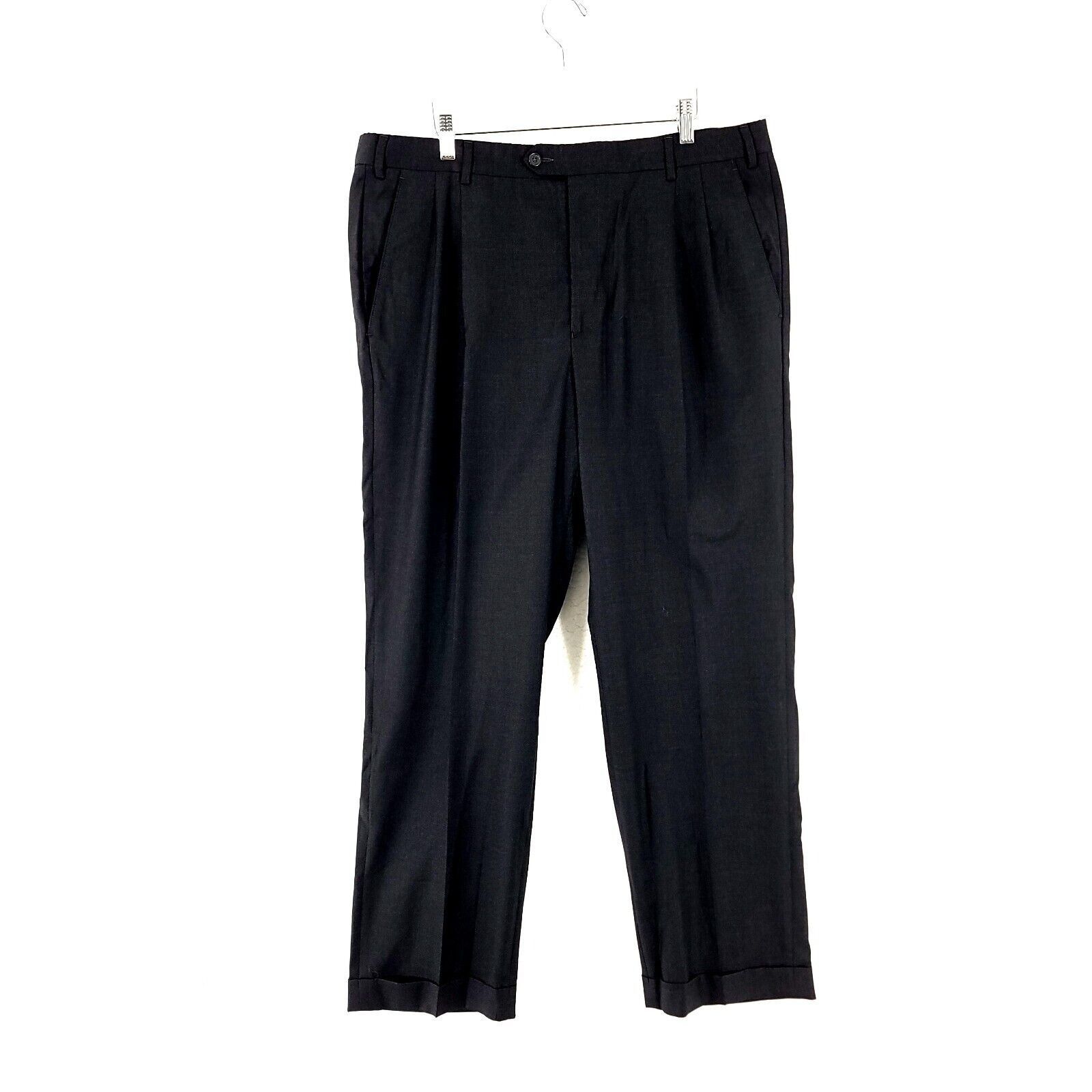 Santorelli Santorelli Luxury Serge Como Wool Italy Wool Gray Pleated Cu Size 38R - 1 Thumbnail
