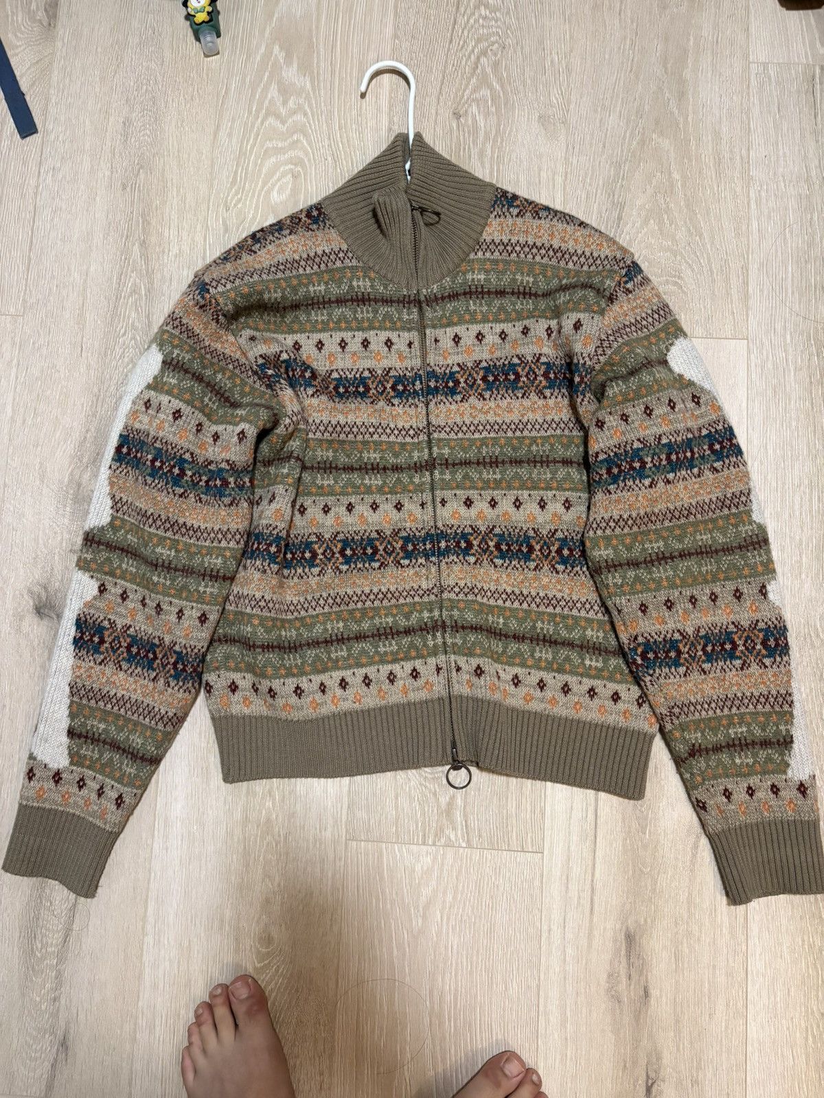 Kapital Kapital Wool Fair isle Bone Zip Short Cardigan 7G Size US M / EU 48-50 / 2 - 2 Thumbnail