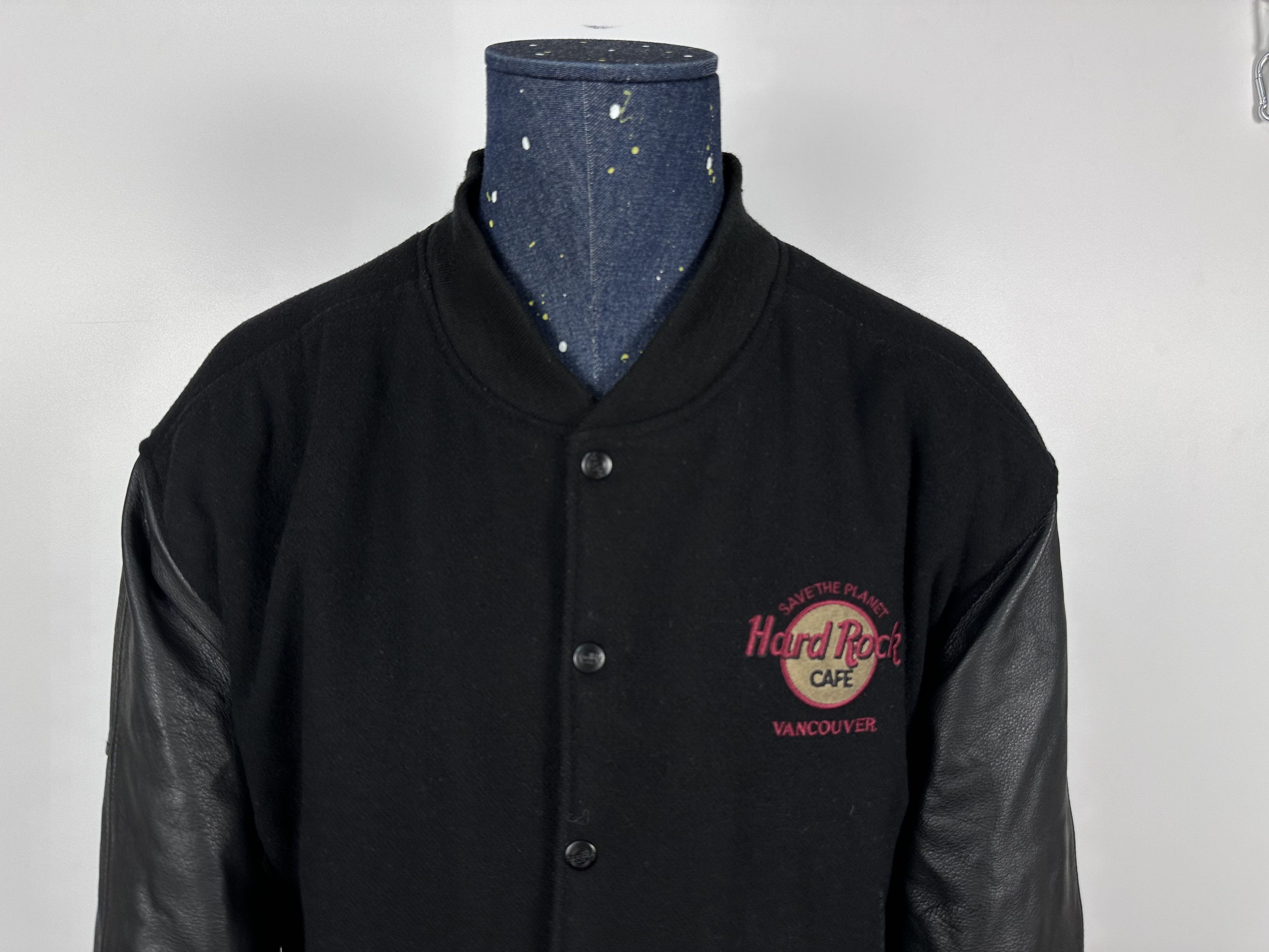 Grailed × Hard Rock Cafe × Vintage Hard Rock Cafe Varsity Bomber Jacket Vancouver Wool Leather Size US L / EU 52-54 / 3 - 6 Thumbnail